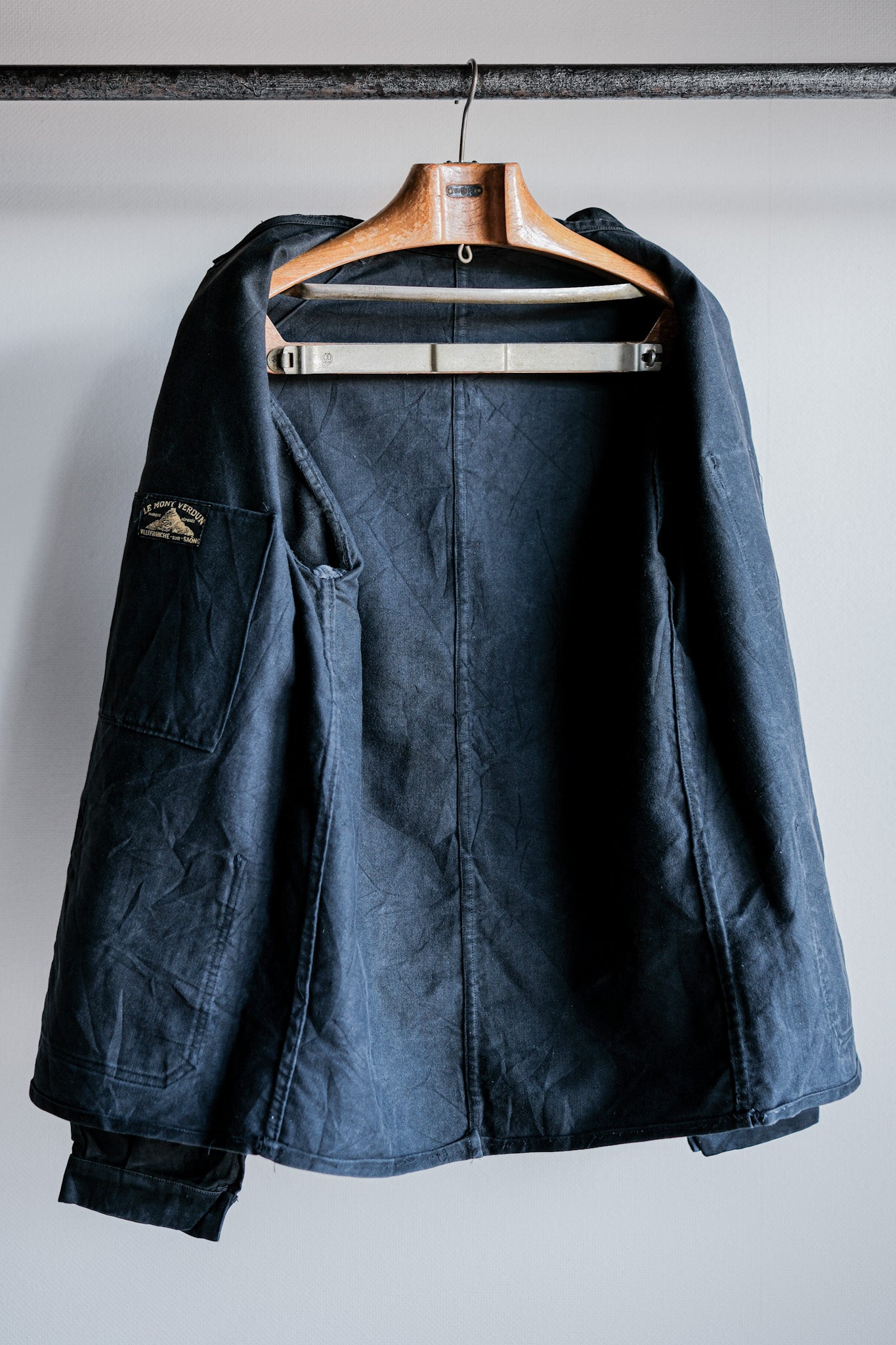 ［~30's］French Vintage Black Moleskin Work Jacket "6 Buttons"