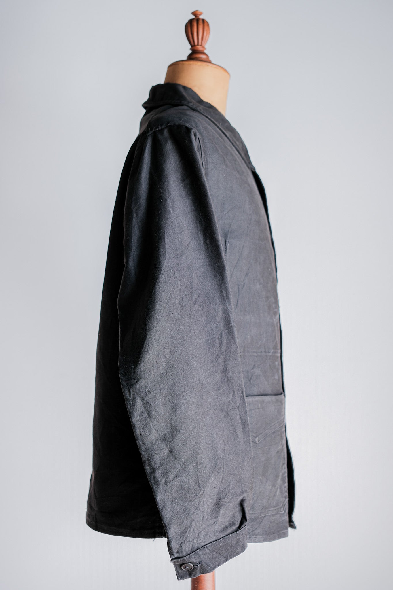 ［~30's］French Vintage Black Moleskin Work Jacket "6 Buttons"