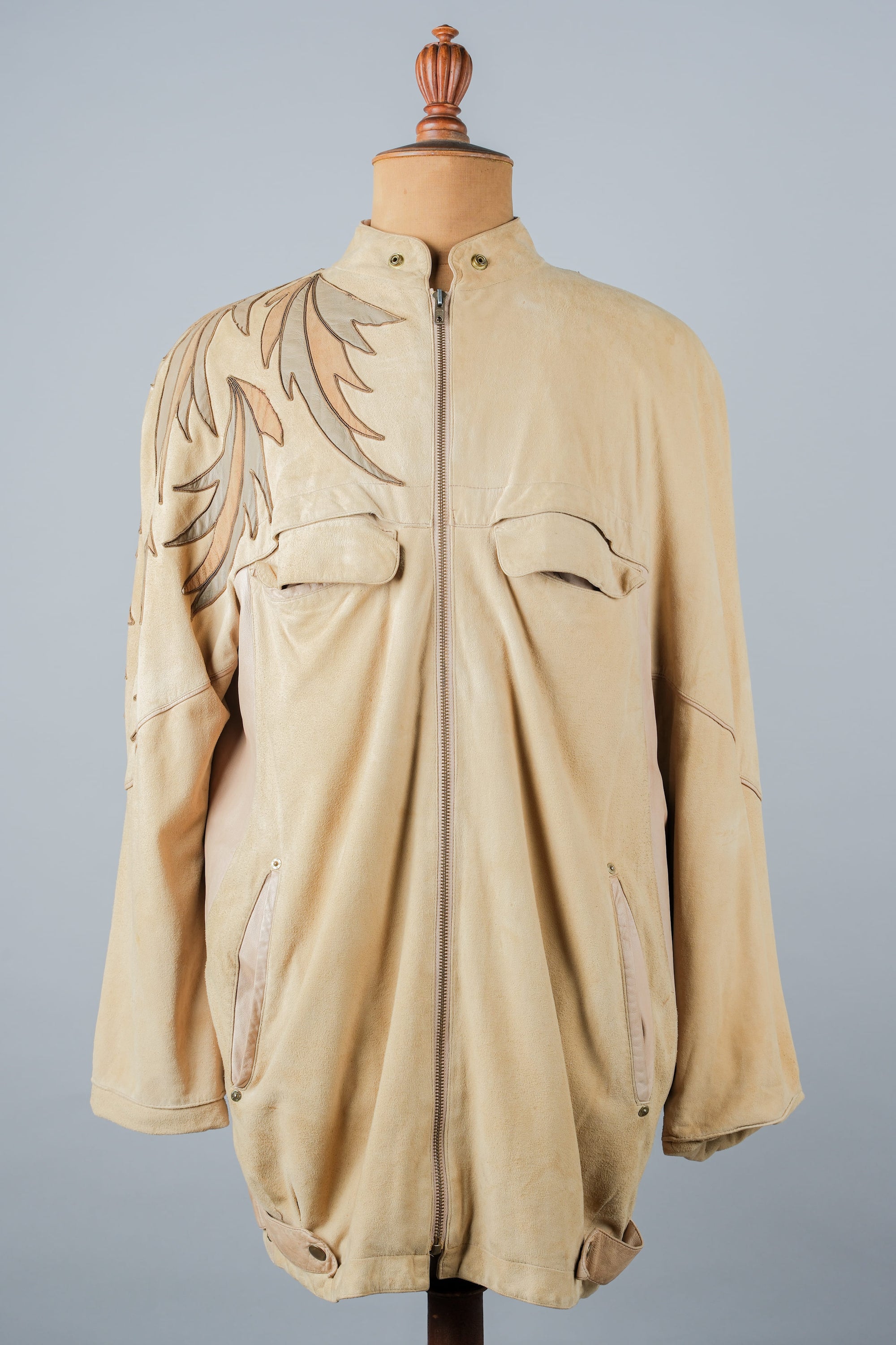 ［~80's］Old CLAUDE MONTANA Raglan Sleeve Zip Up Suede Leather Jacket