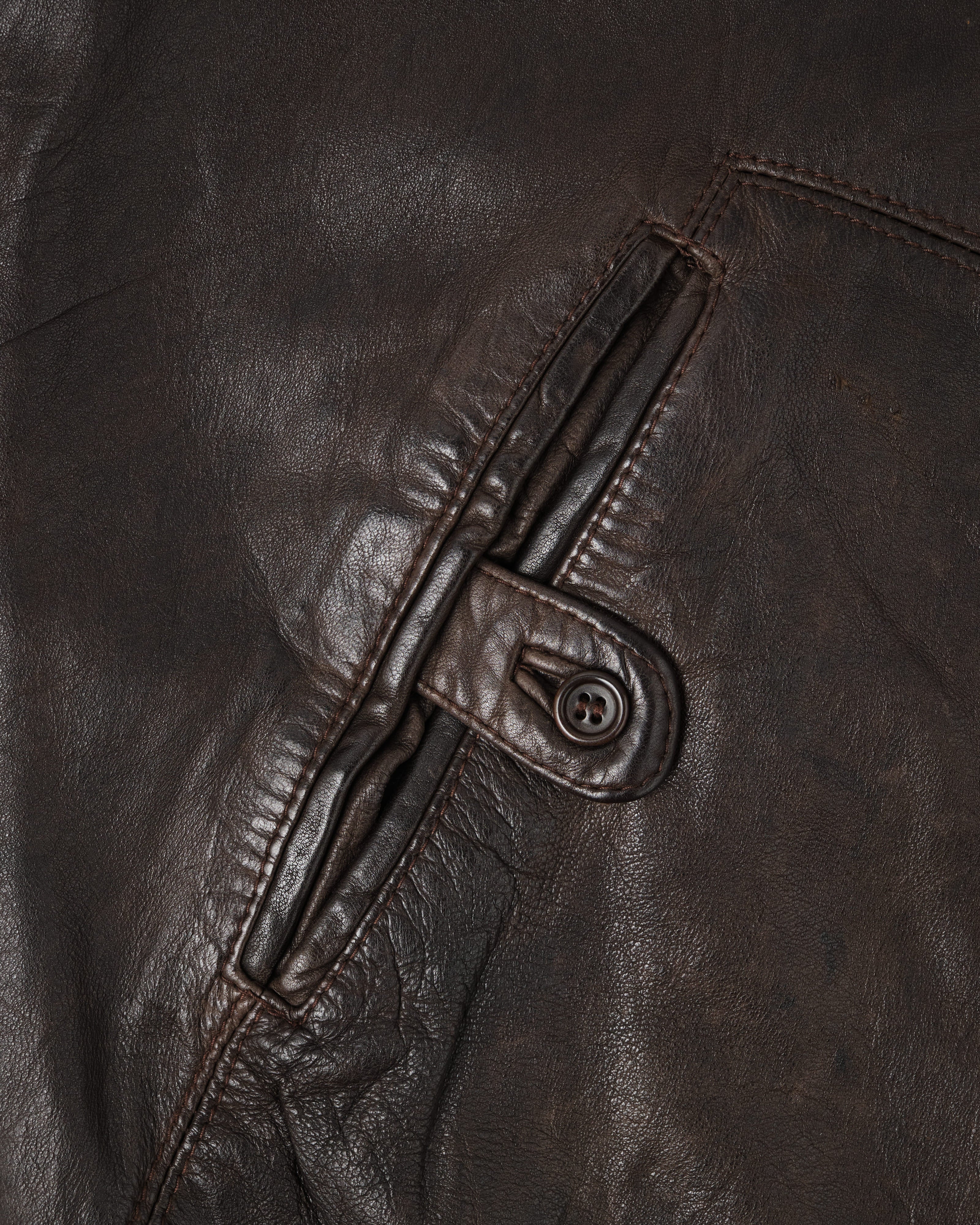 [06AW] Old C.P. Company Switching Leather Wool Zip Up Jacket Size.50