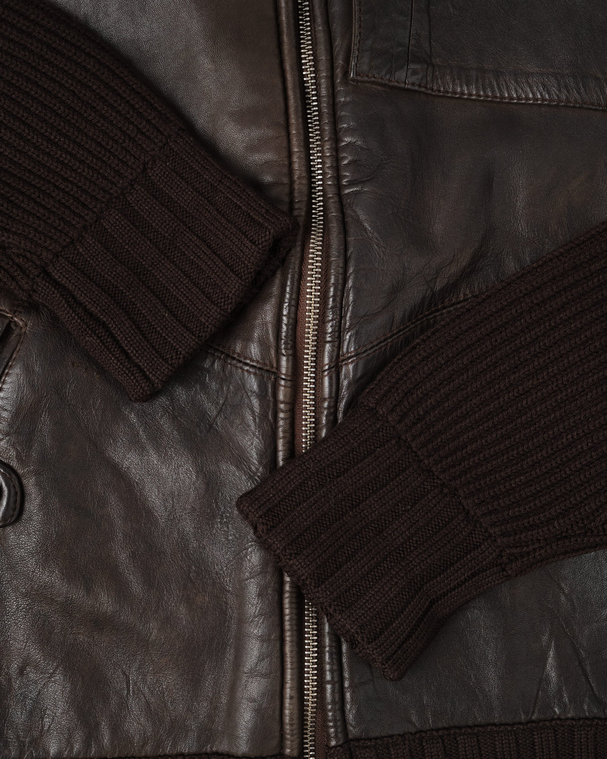 【06AW】Old C.P.Company Switching Leather Wool Zip Up Jacket Size.50