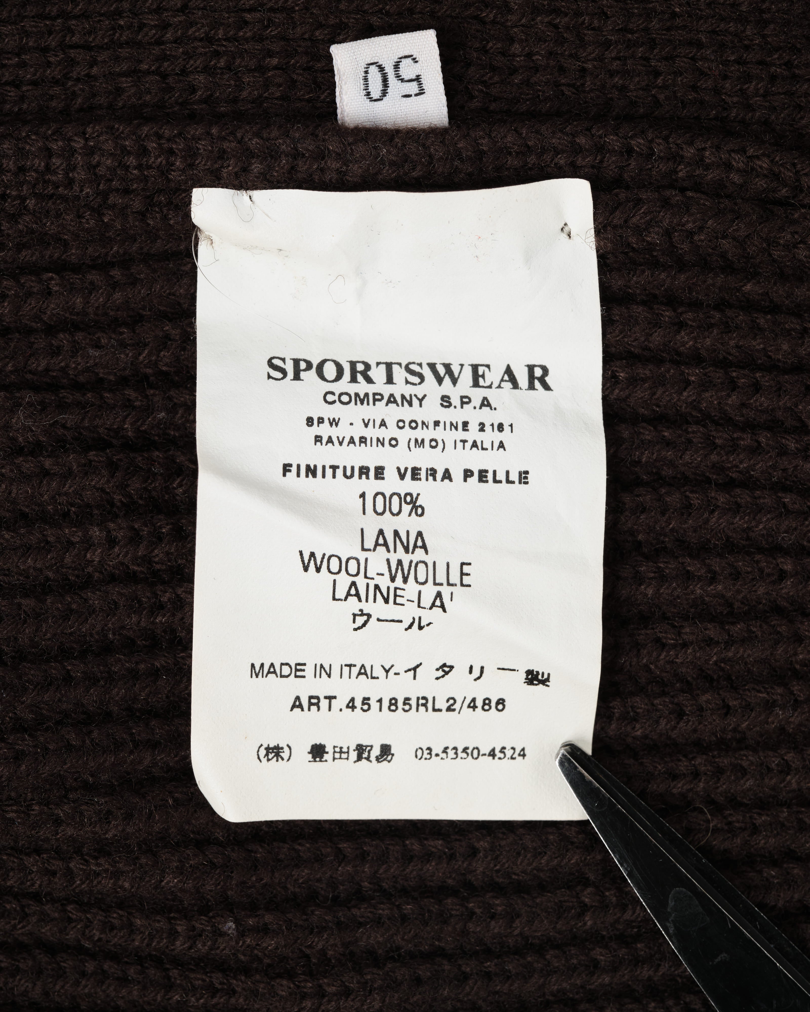 [06AW] Old C.P. Company Switching Leather Wool Zip Up Jacket Size.50