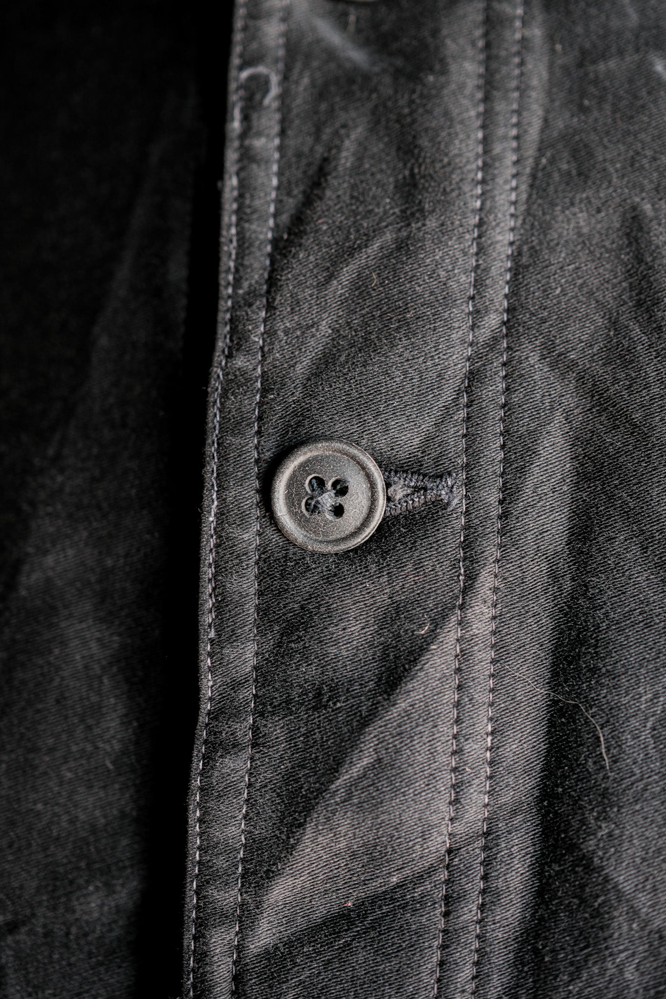 [〜30年代]法國復古黑色摩爾斯金鞋夾克“ 6個鈕扣”
