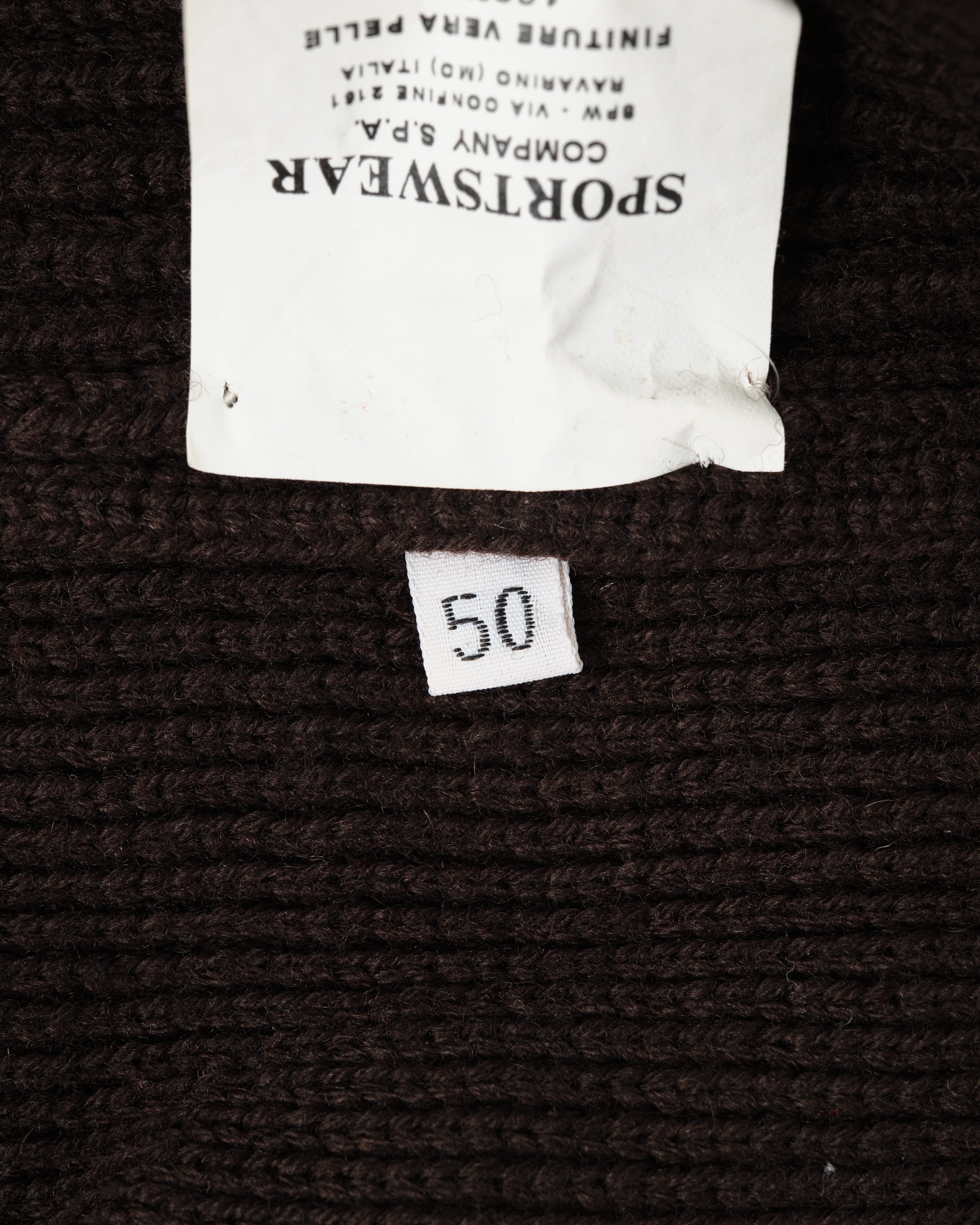 [06AW] Old C.P. Company Switching Leather Wool Zip Up Jacket Size.50