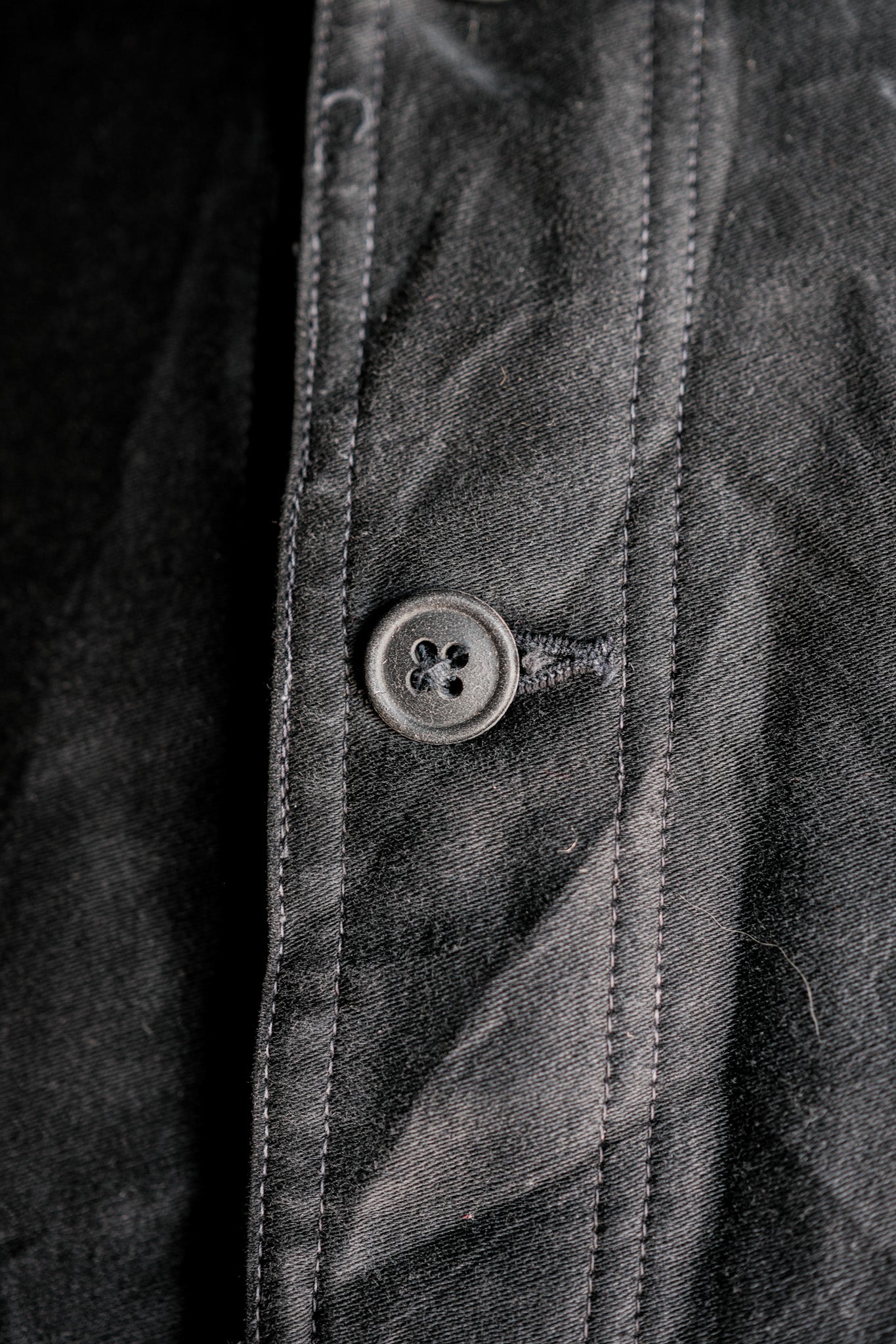 ［~30's］French Vintage Black Moleskin Work Jacket "6 Buttons"