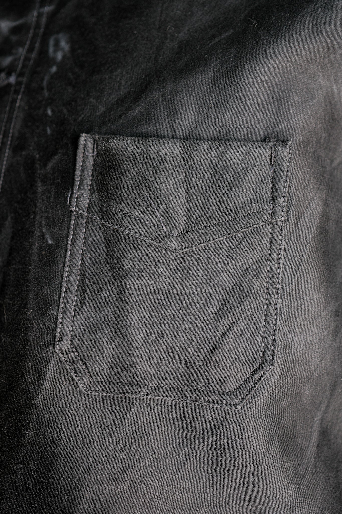 ［~30's］French Vintage Black Moleskin Work Jacket "6 Buttons"