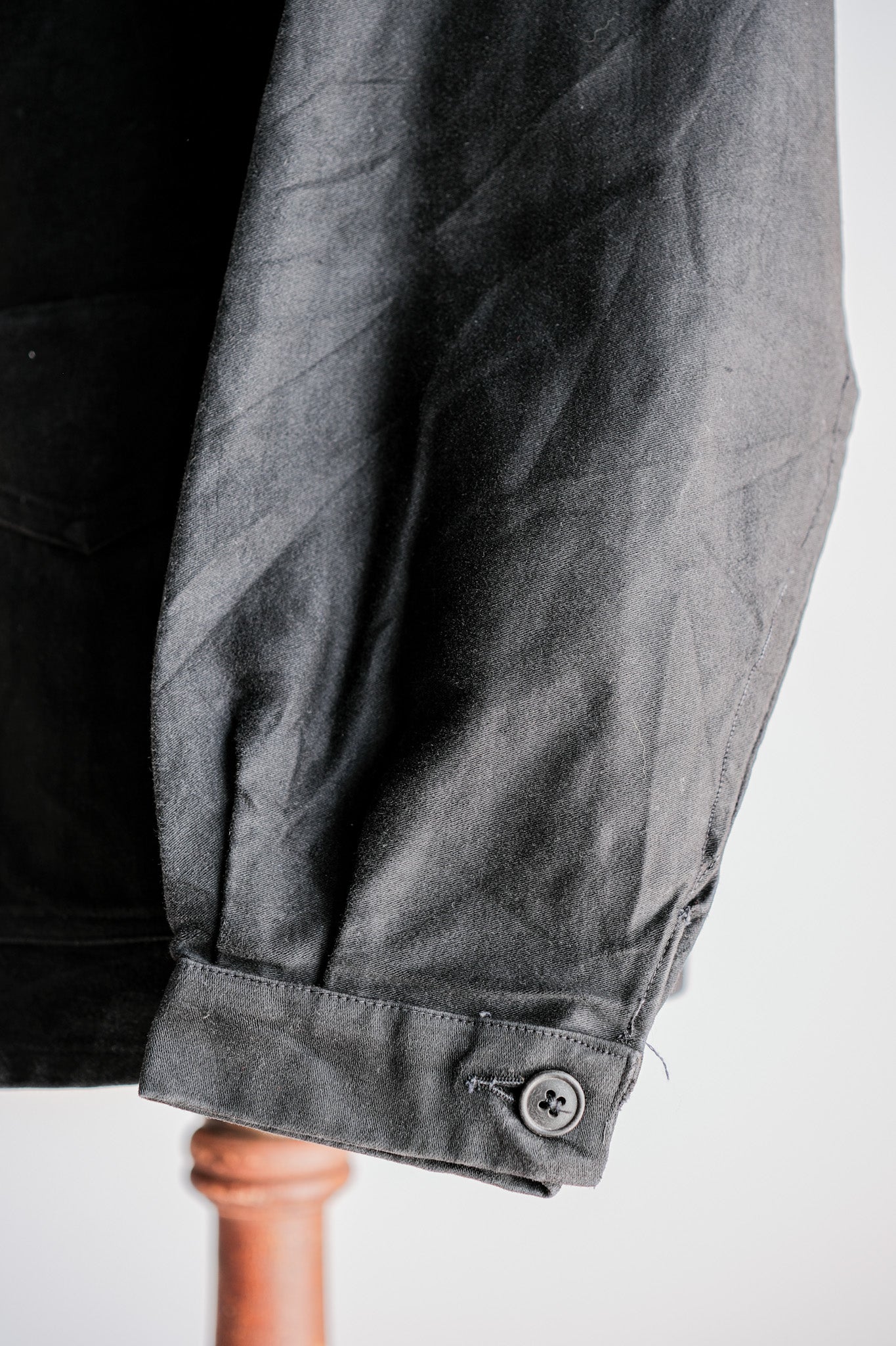 ［~30's］French Vintage Black Moleskin Work Jacket "6 Buttons"