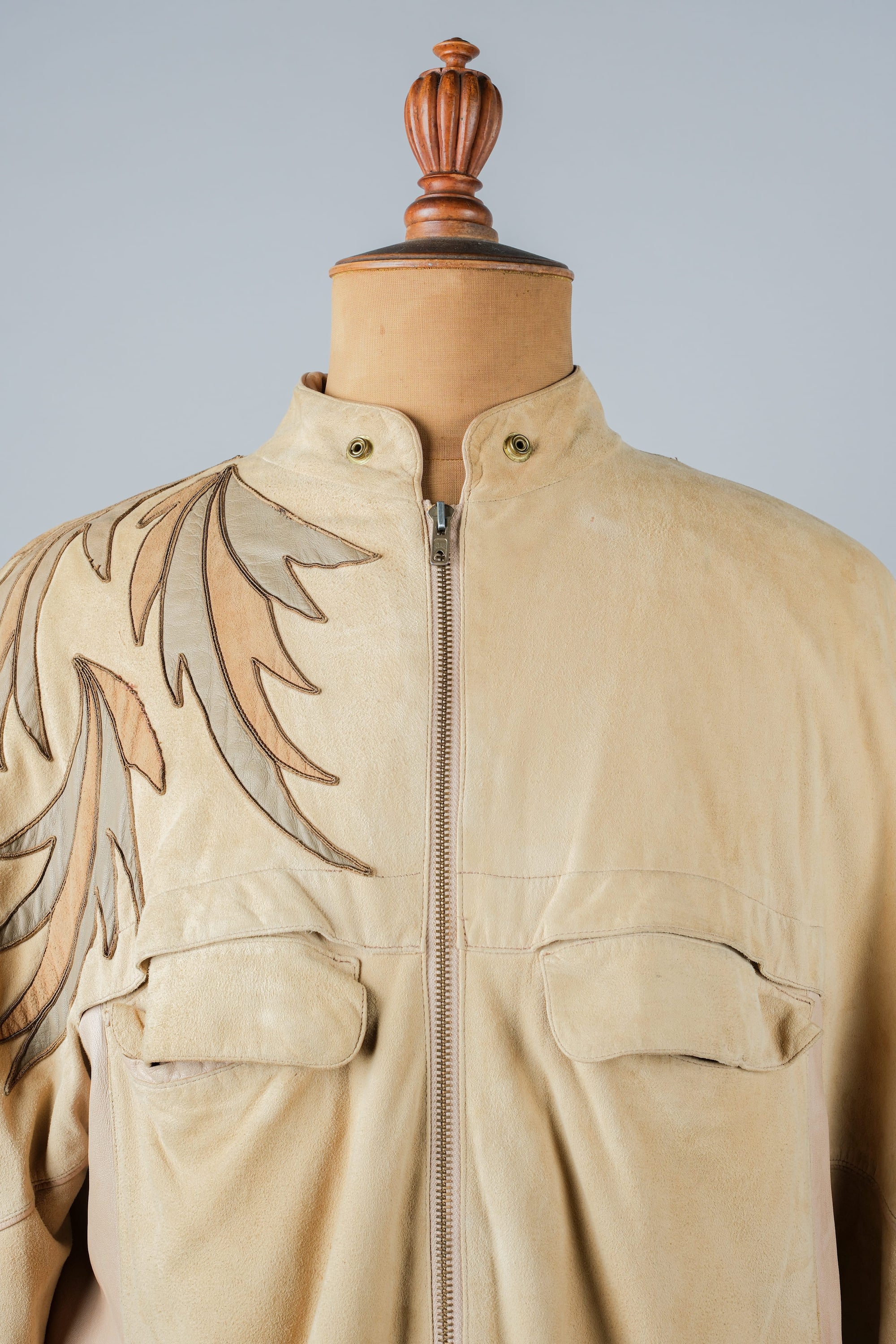 ［~80's］Old CLAUDE MONTANA Raglan Sleeve Zip Up Suede Leather Jacket