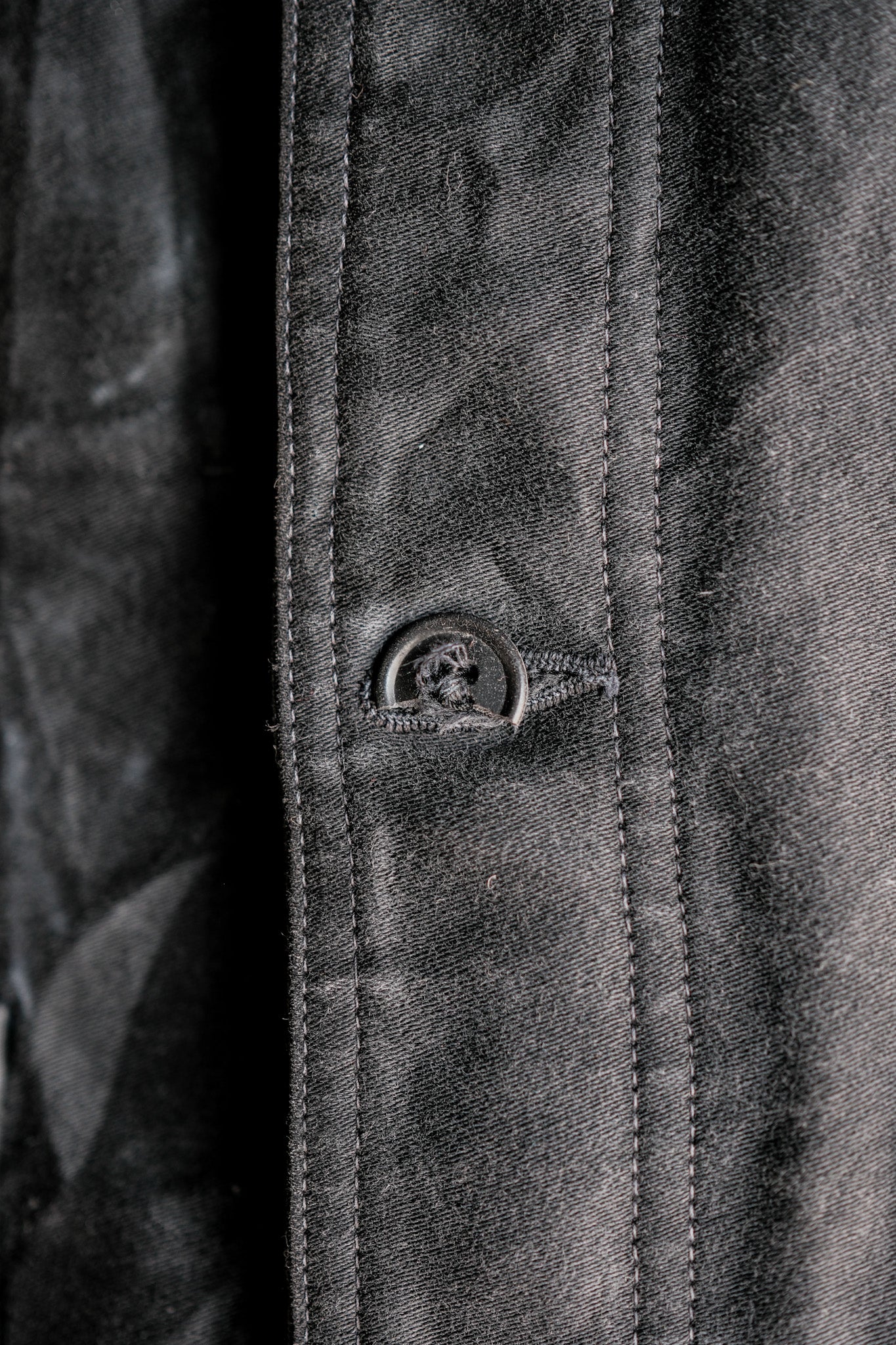 [~ 30's] French Vintage Black Moleskin Work Jacket "6 Buttons"