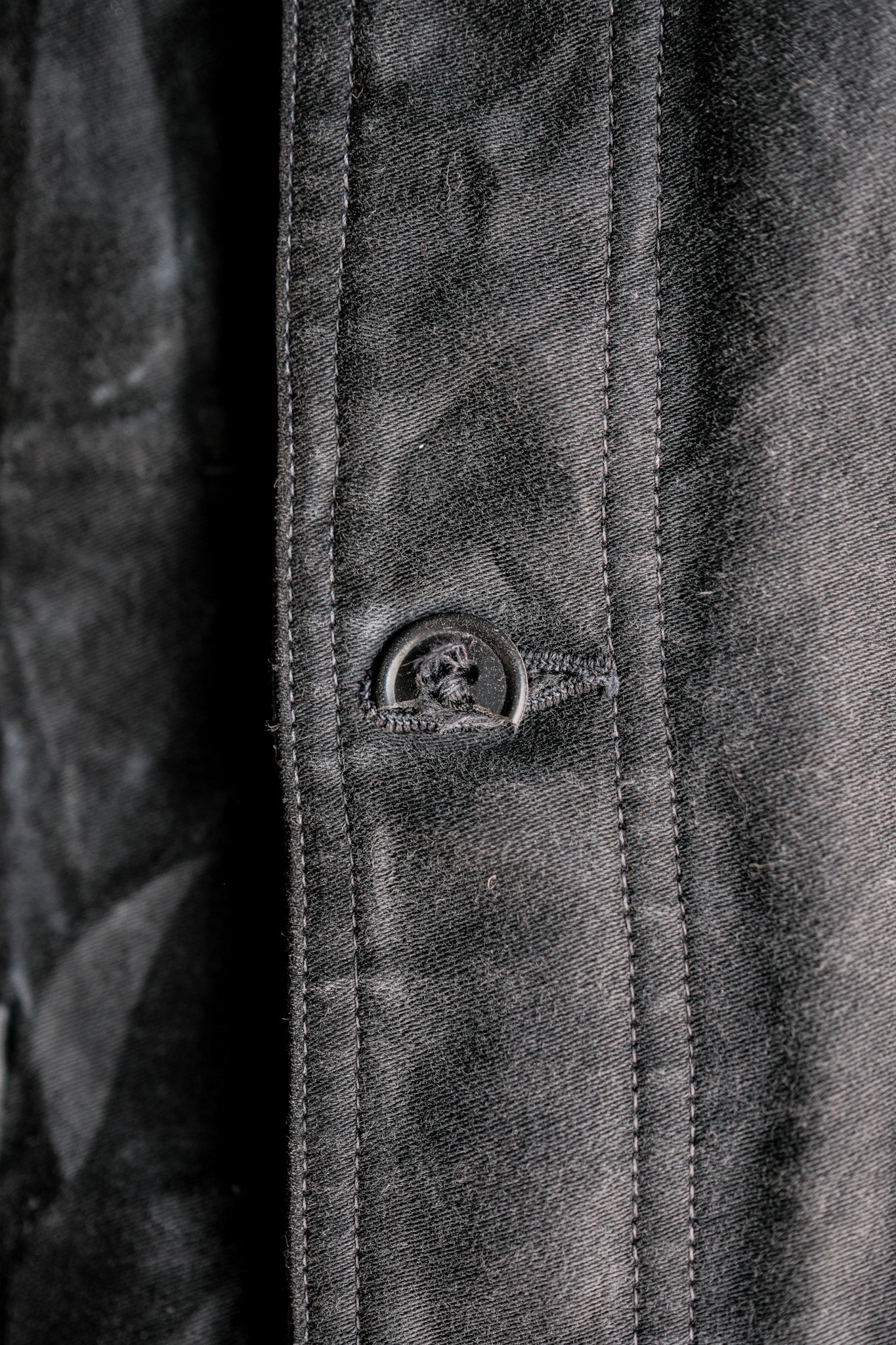 【~30's】French Vintage Black Moleskin Work Jacket "6 Buttons"