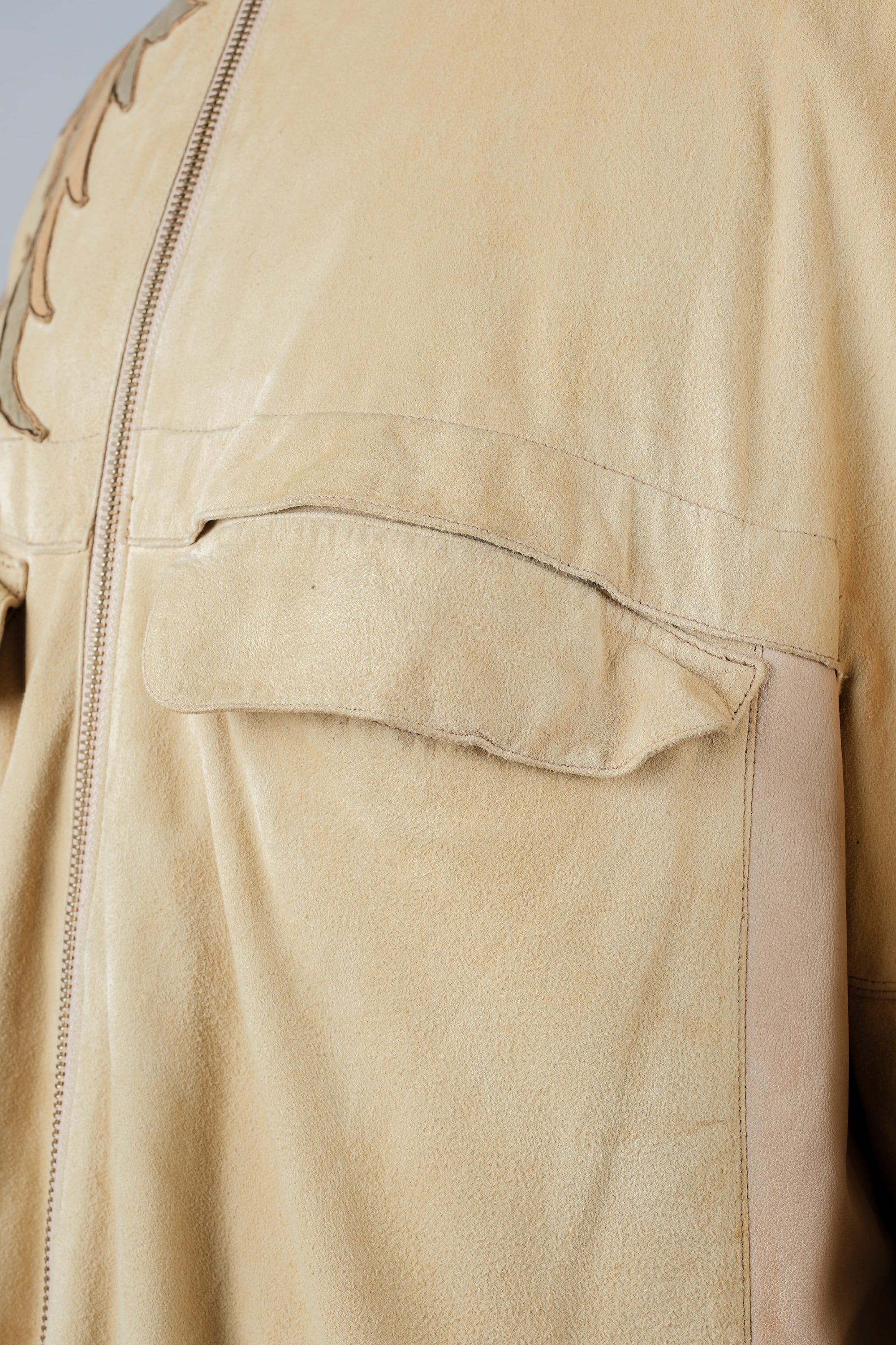 ［~80's］Old CLAUDE MONTANA Raglan Sleeve Zip Up Suede Leather Jacket