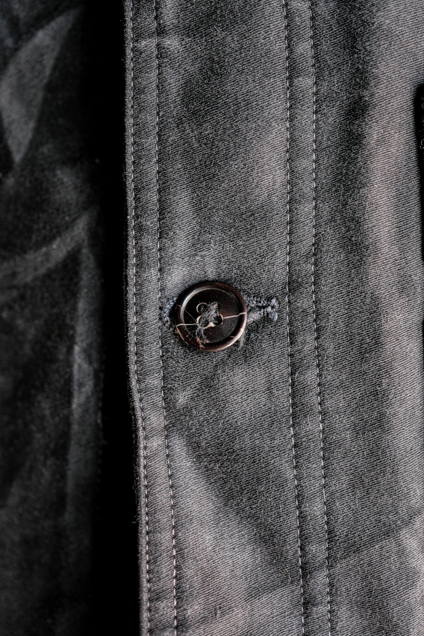 【~30's】French Vintage Black Moleskin Work Jacket "6 Buttons"