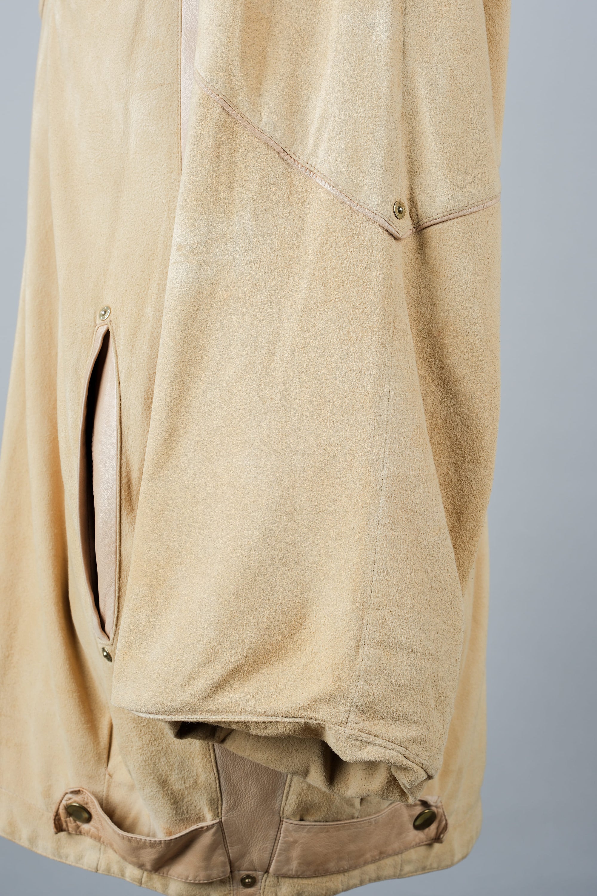 ［~80's］Old CLAUDE MONTANA Raglan Sleeve Zip Up Suede Leather Jacket