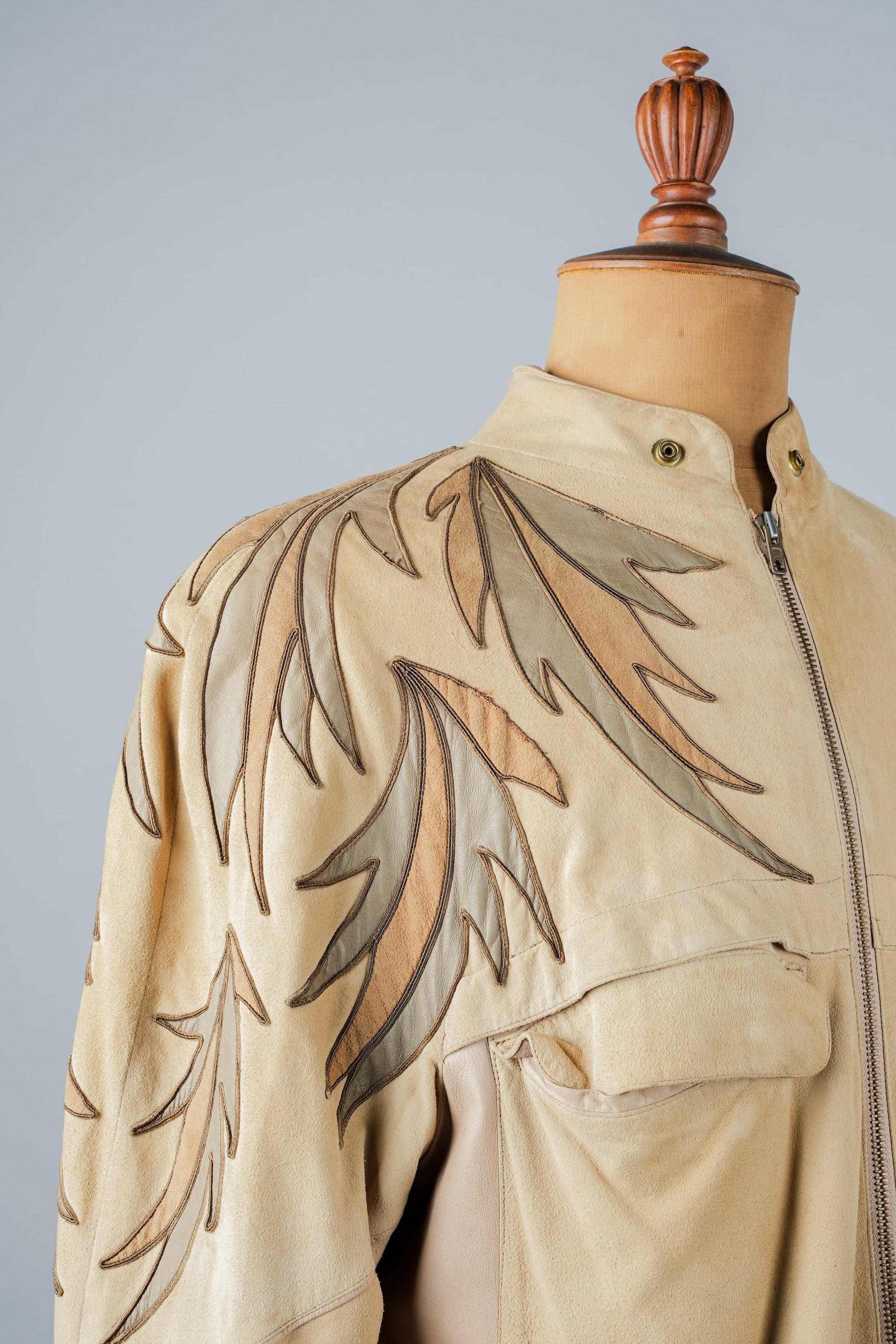 ［~80's］Old CLAUDE MONTANA Raglan Sleeve Zip Up Suede Leather Jacket