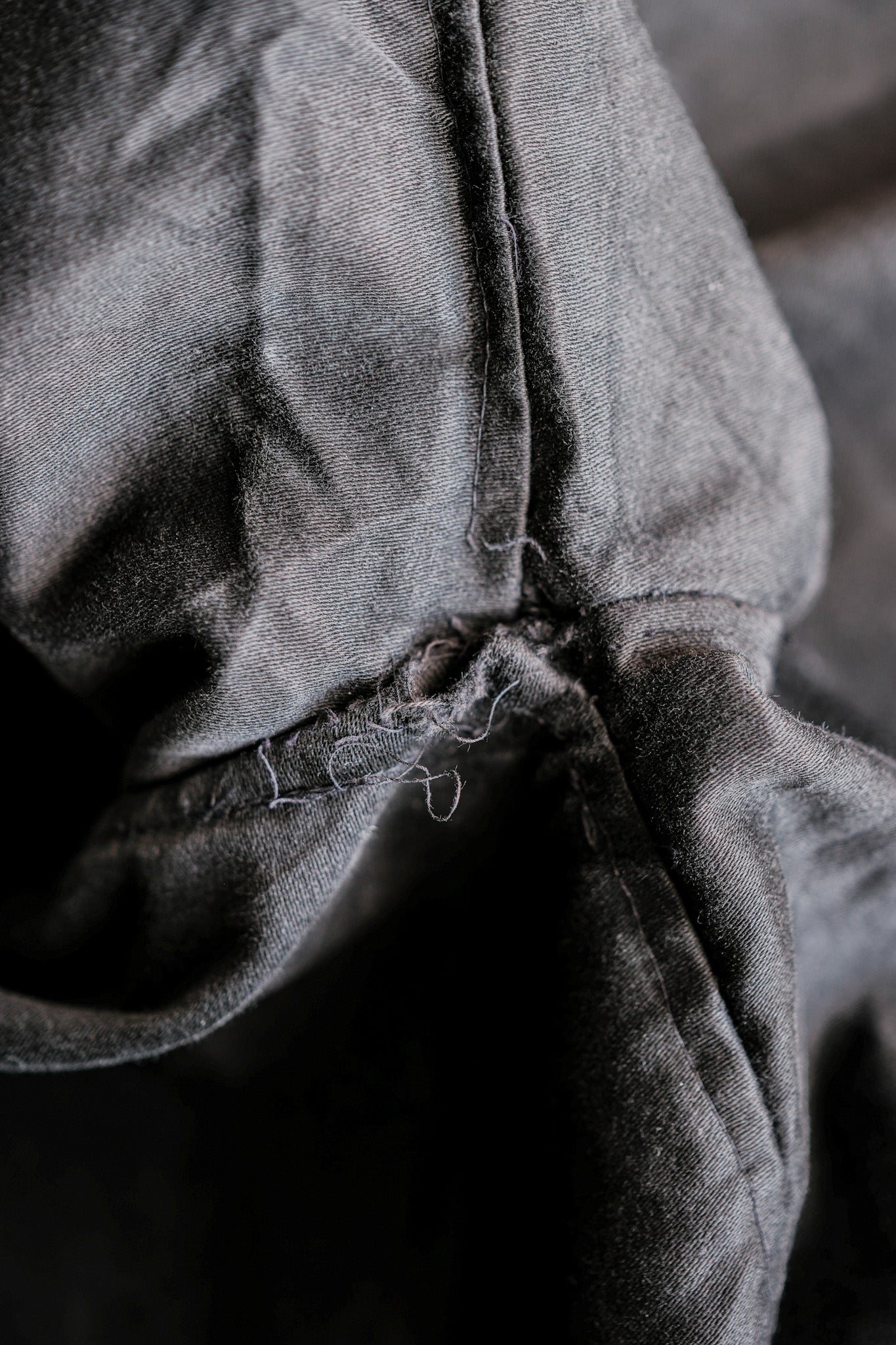 [~ 30 '] 프랑스 빈티지 블랙 몰스킨 작업 재킷 "6 버튼"