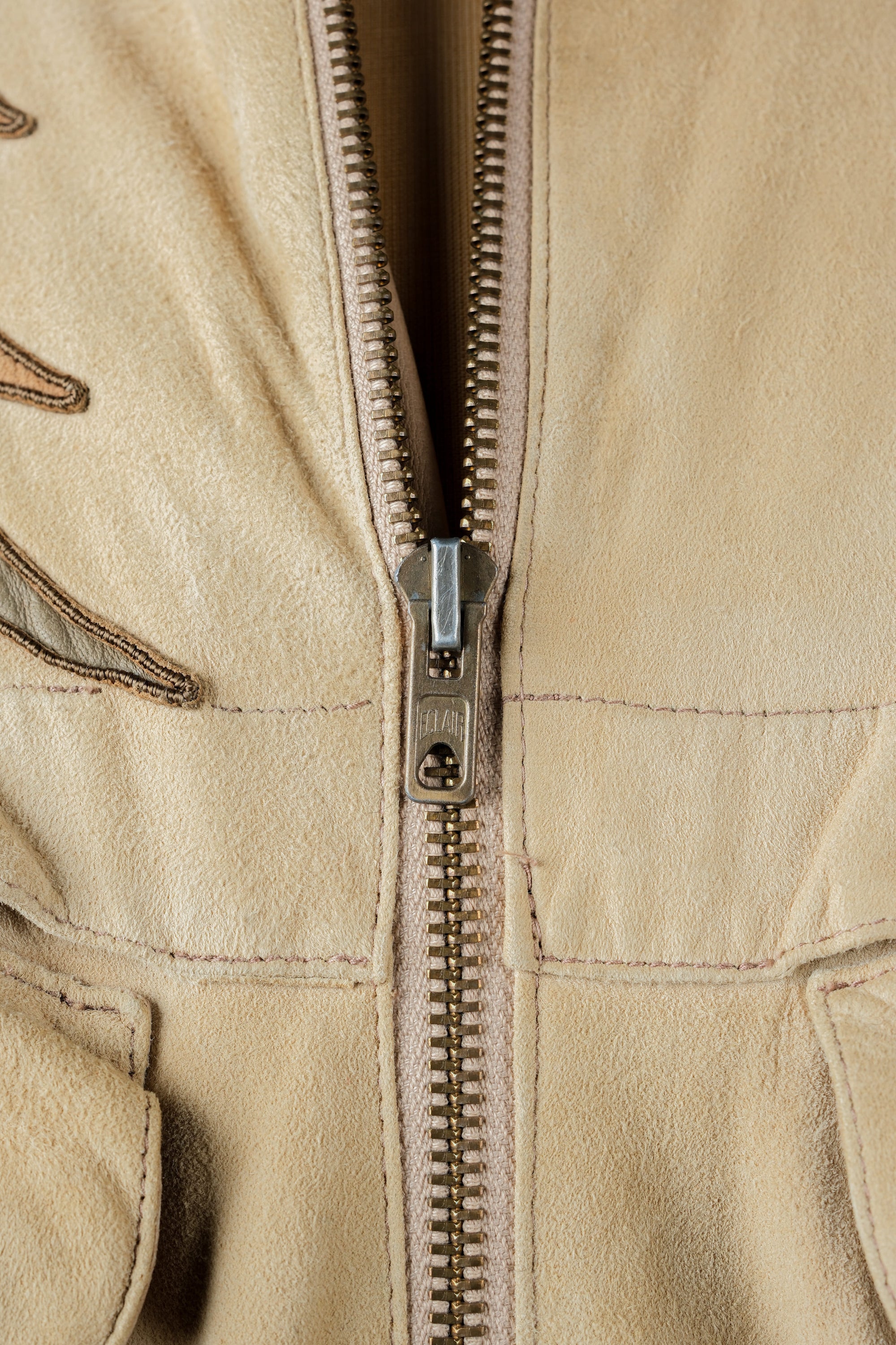 ［~80's］Old CLAUDE MONTANA Raglan Sleeve Zip Up Suede Leather Jacket