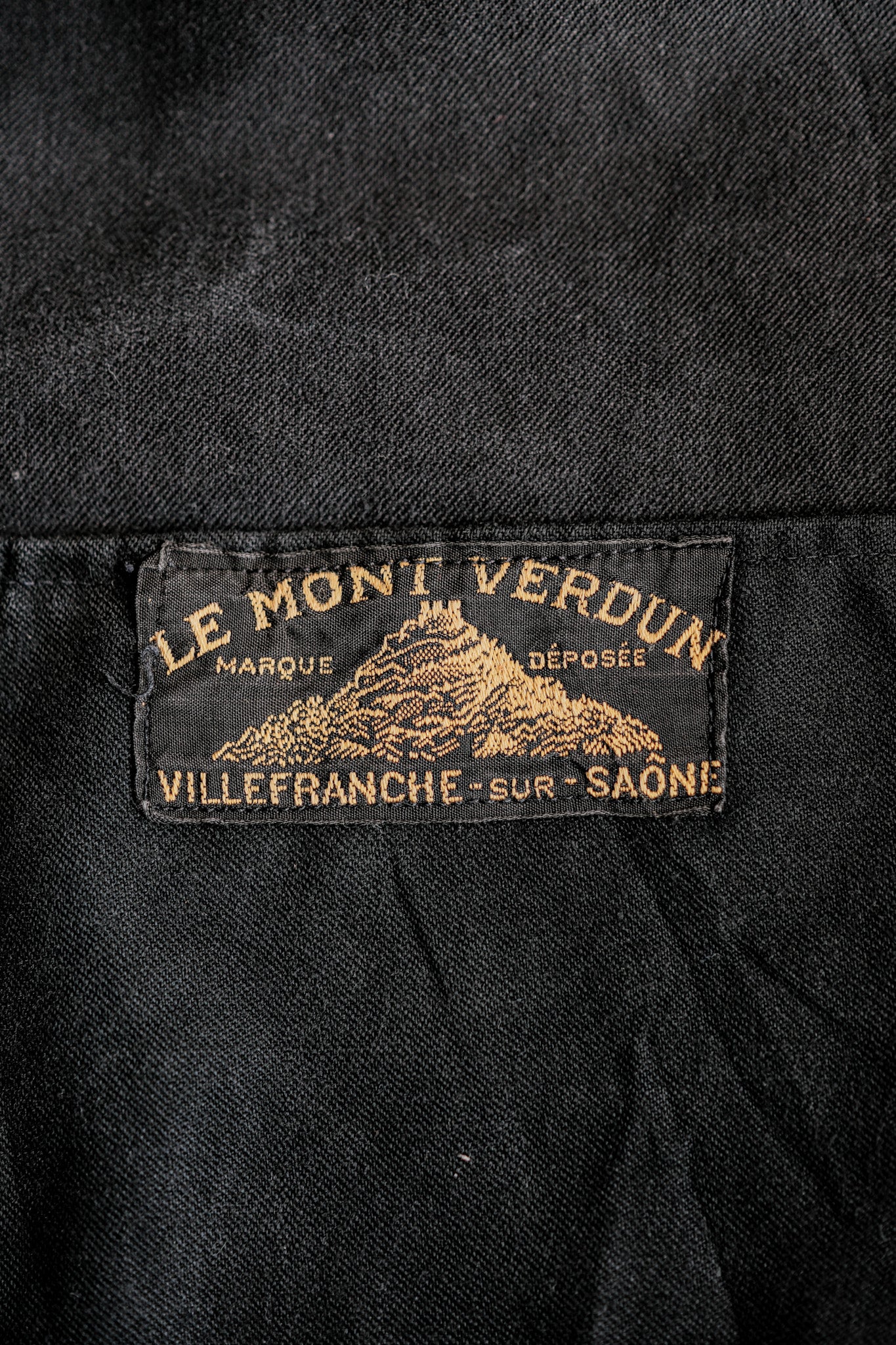 [~ 30's] Veste de travail de moleskin noir vintage français "6 boutons"