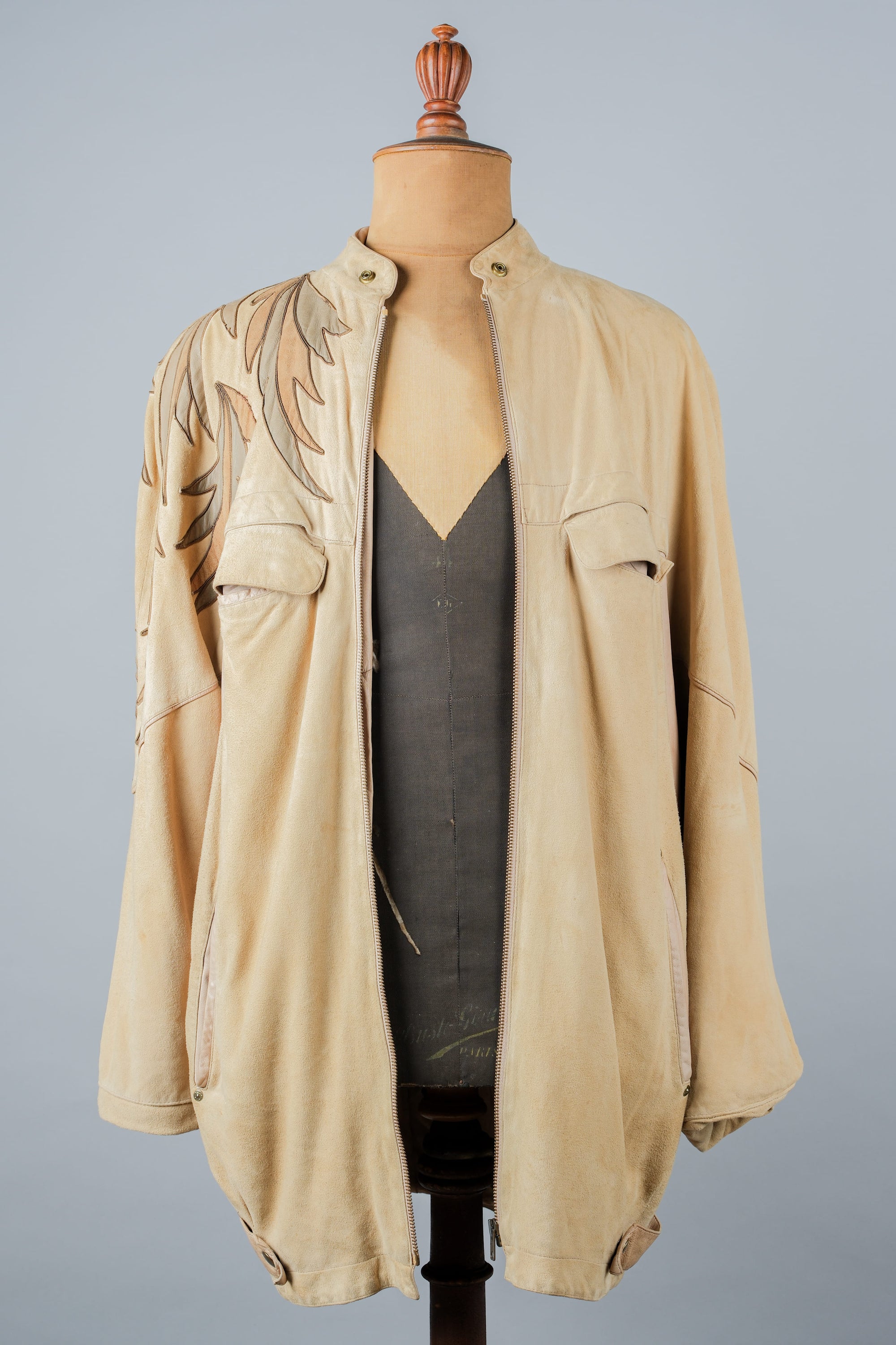 ［~80's］Old CLAUDE MONTANA Raglan Sleeve Zip Up Suede Leather Jacket