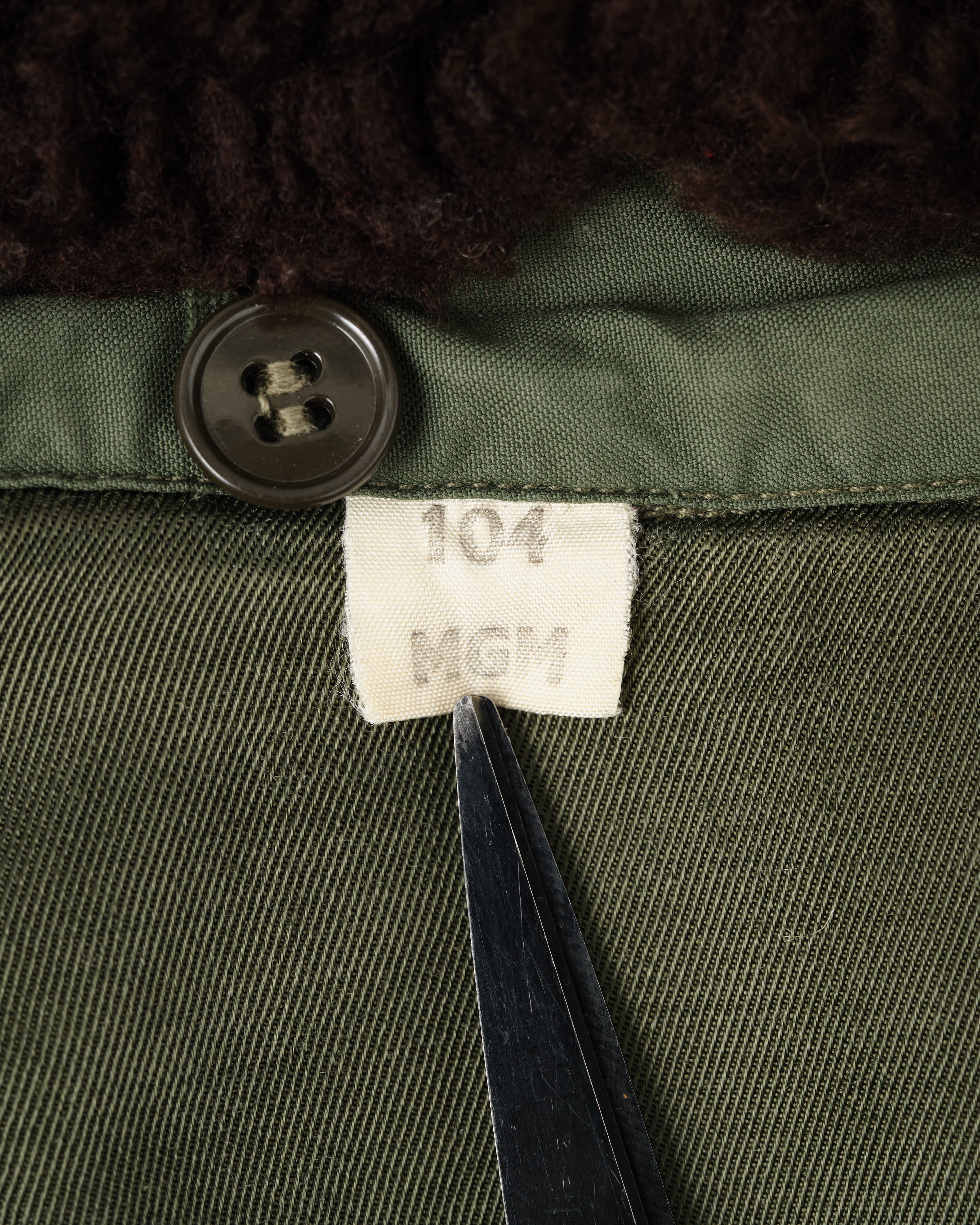 [~60's] French Air Force Cotton Flight Jacket With Boa Collar Size.104MGM