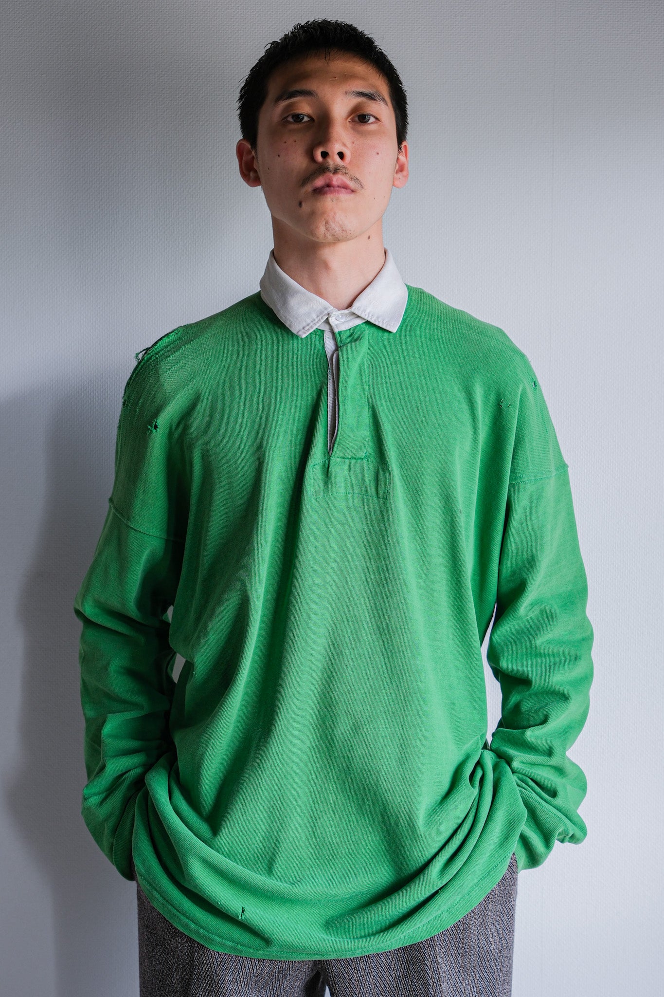 60's] British Vintage Numbering Rugger Shirt Size.46 