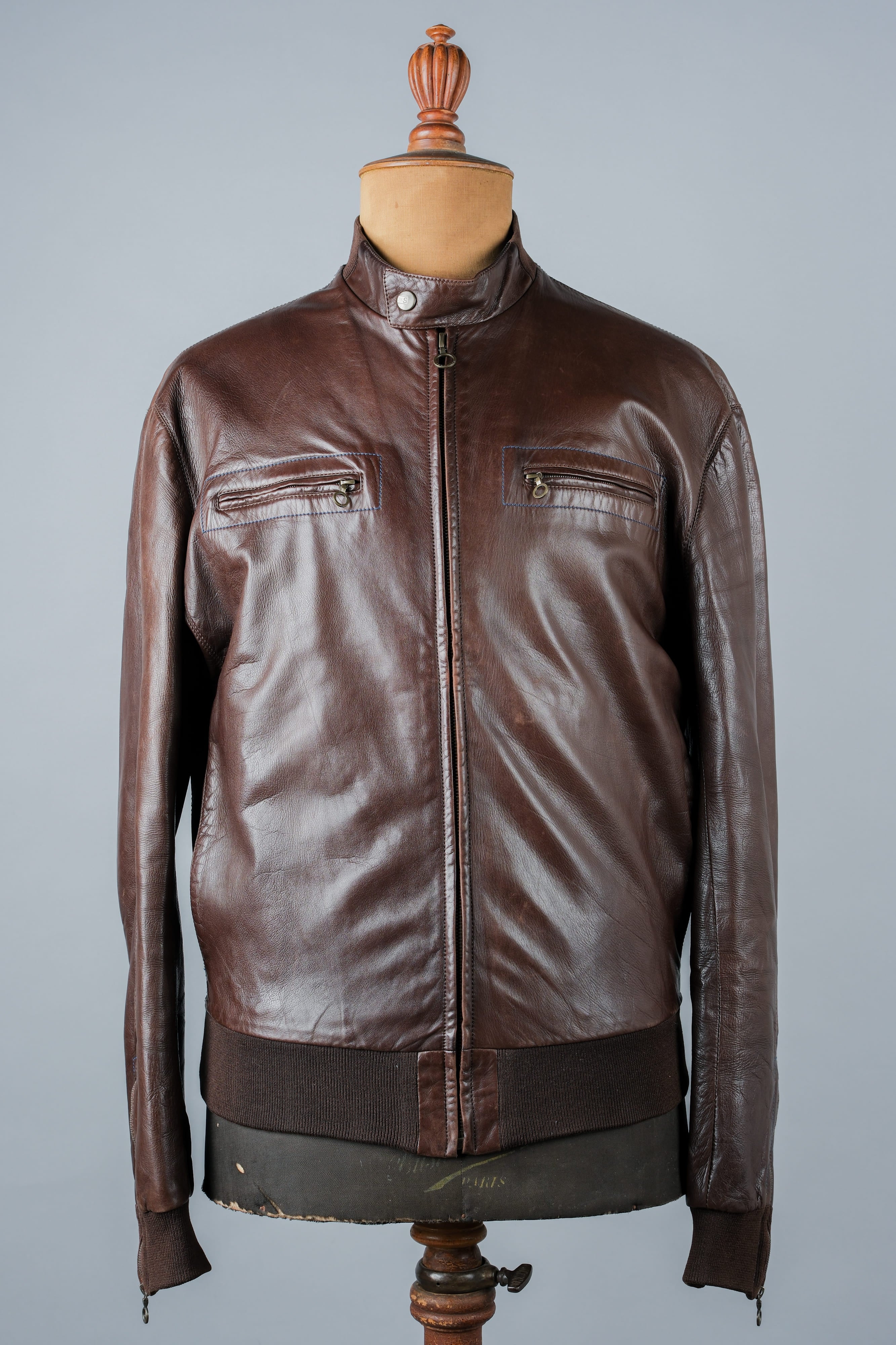 [~ 90's] Old Seraphin Zip Up Lambskin Leather Blouson Size.50