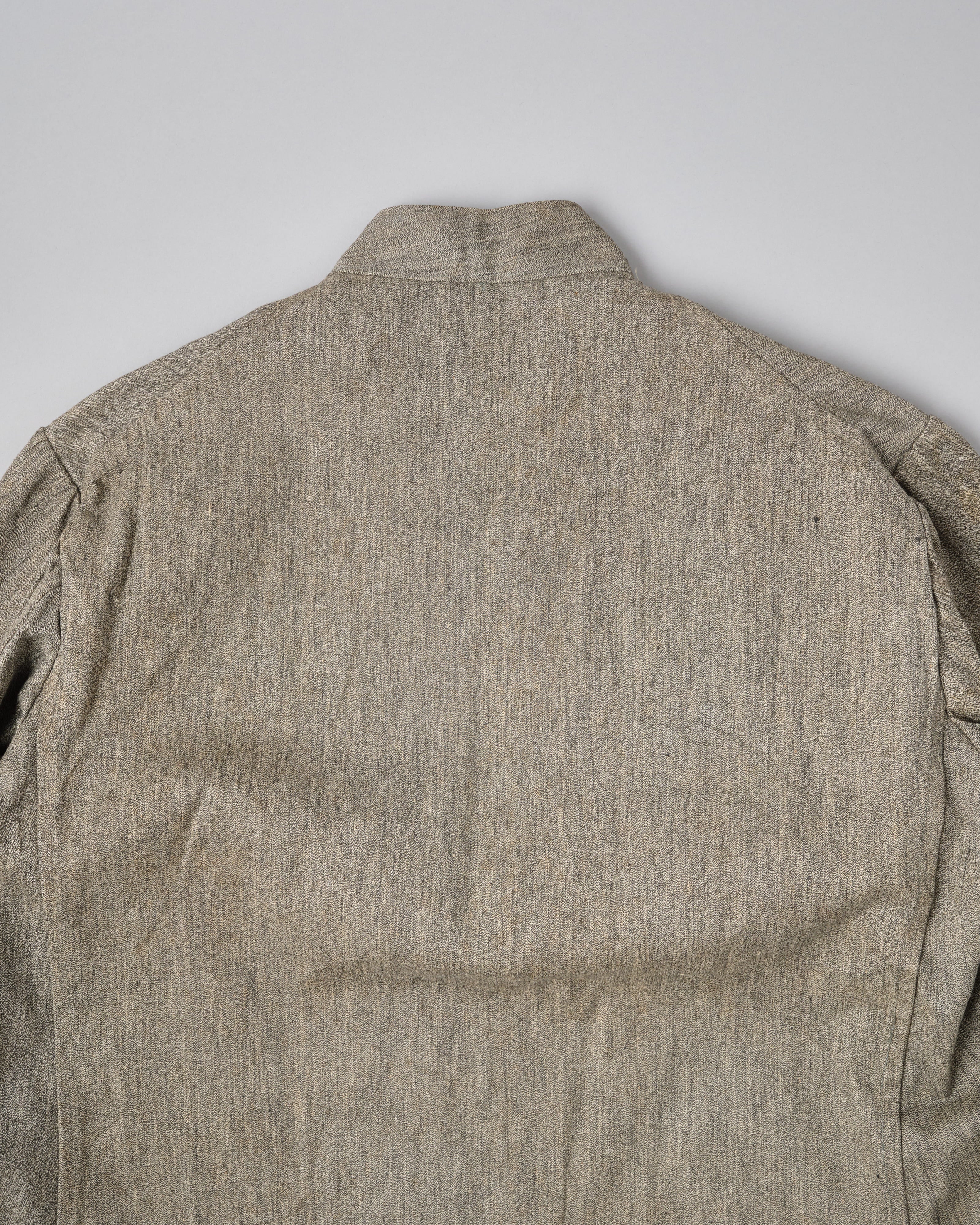 [~20's] Royal Italian Army Salt & Pepper Cotton Stand Collar Jacket "Red Cross"