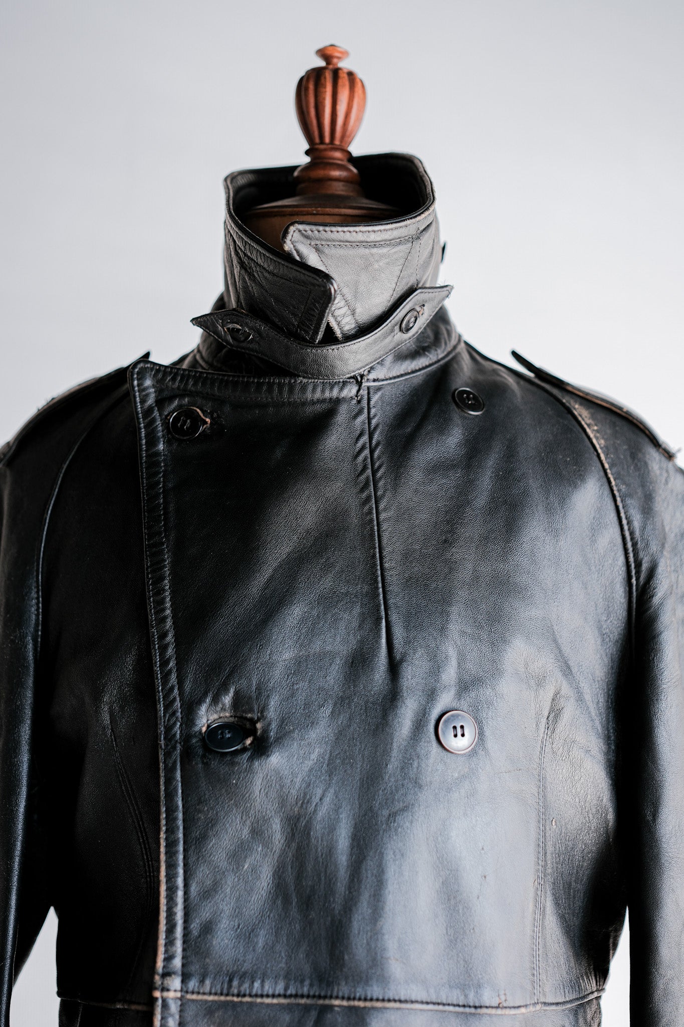 ［~70's］French Army Motorcycle Leather Jacket Size.100M