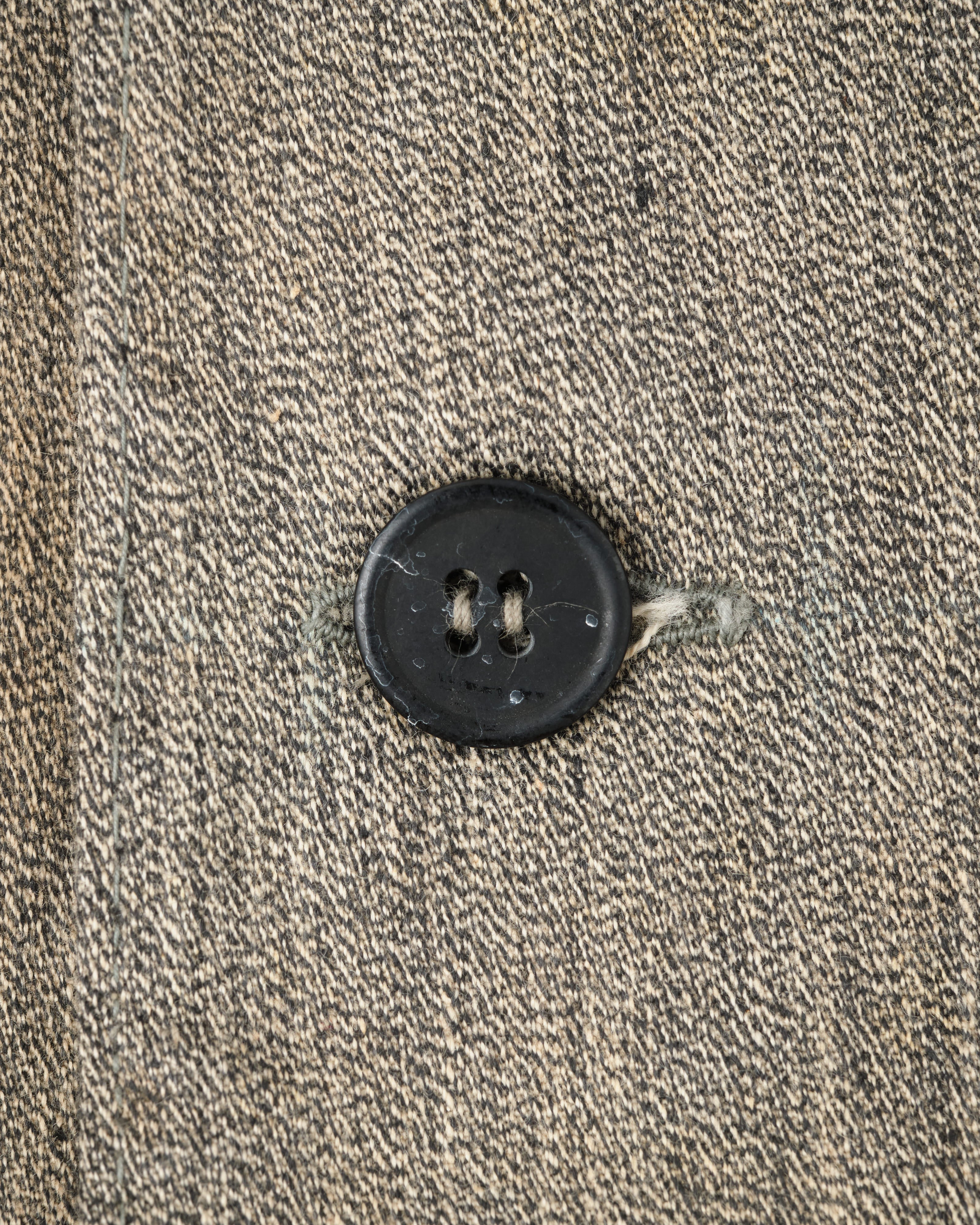 [~20's] Royal Italian Army Salt & Pepper Cotton Stand Collar Jacket "Red Cross"