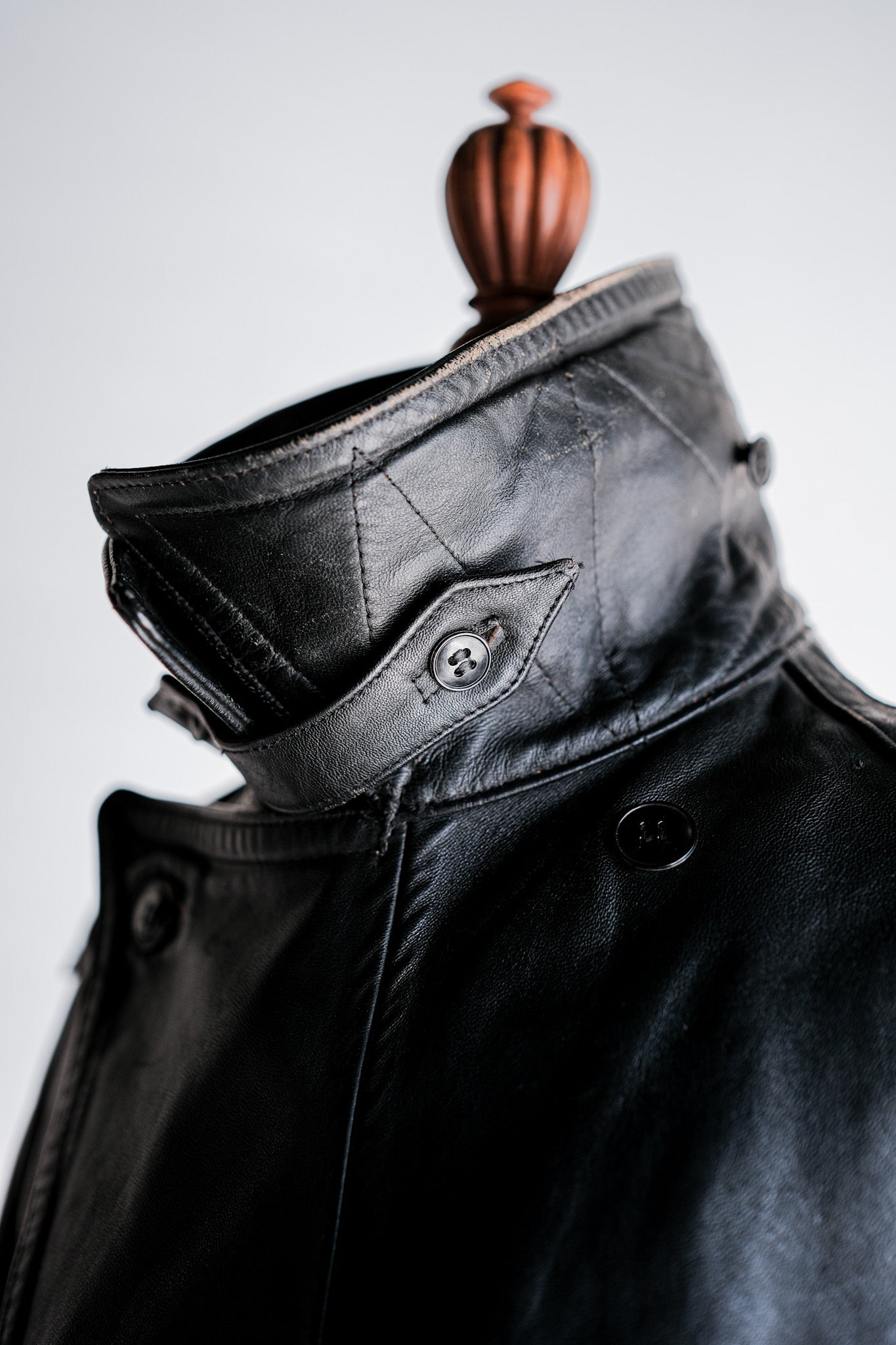 ［~70's］French Army Motorcycle Leather Jacket Size.100M
