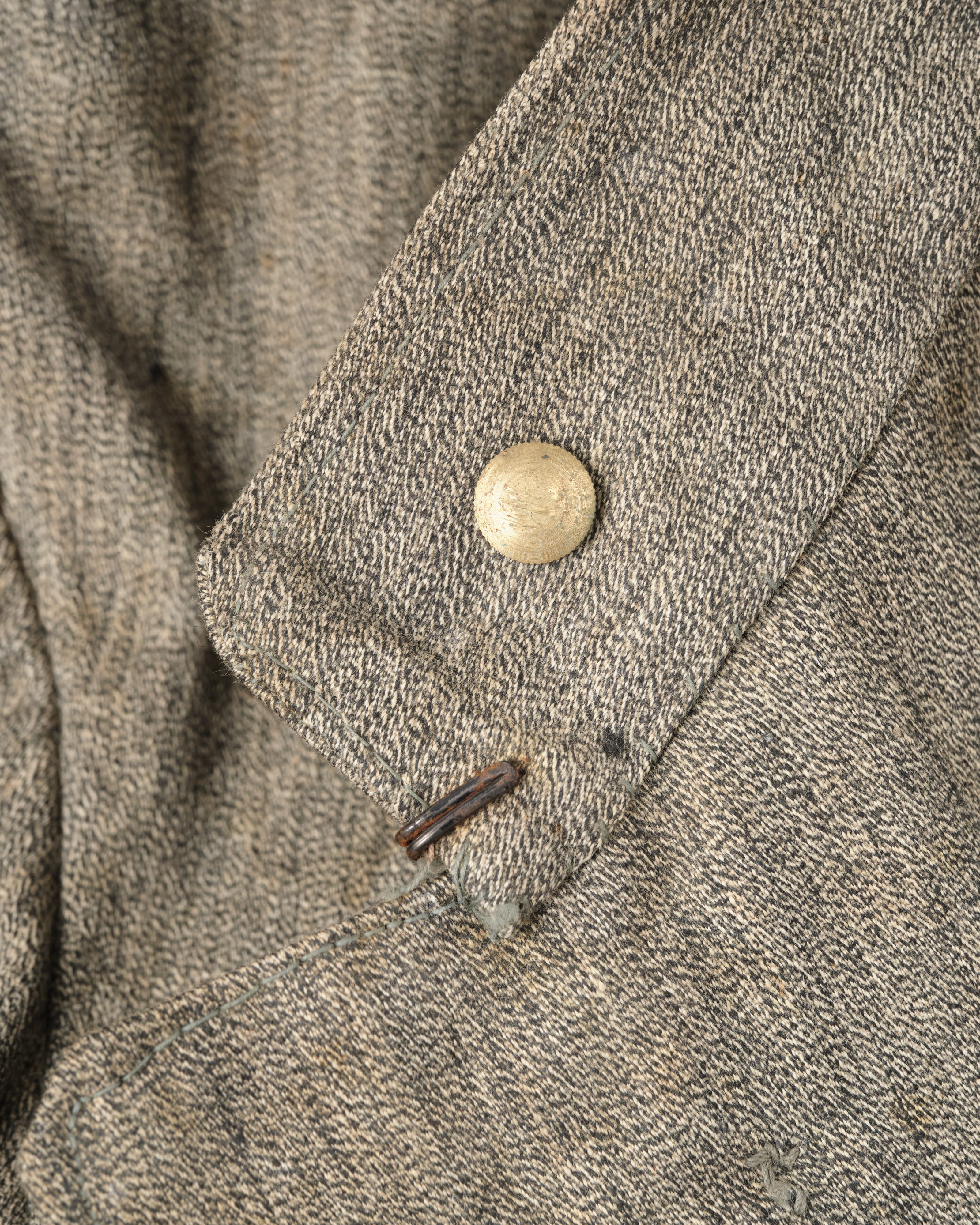 [~20's] Royal Italian Army Salt & Pepper Cotton Stand Collar Jacket "Red Cross"