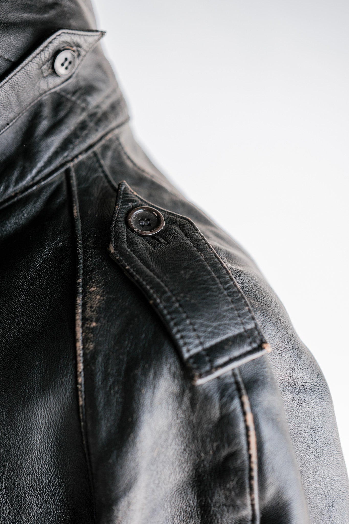 ［~70's］French Army Motorcycle Leather Jacket Size.100M