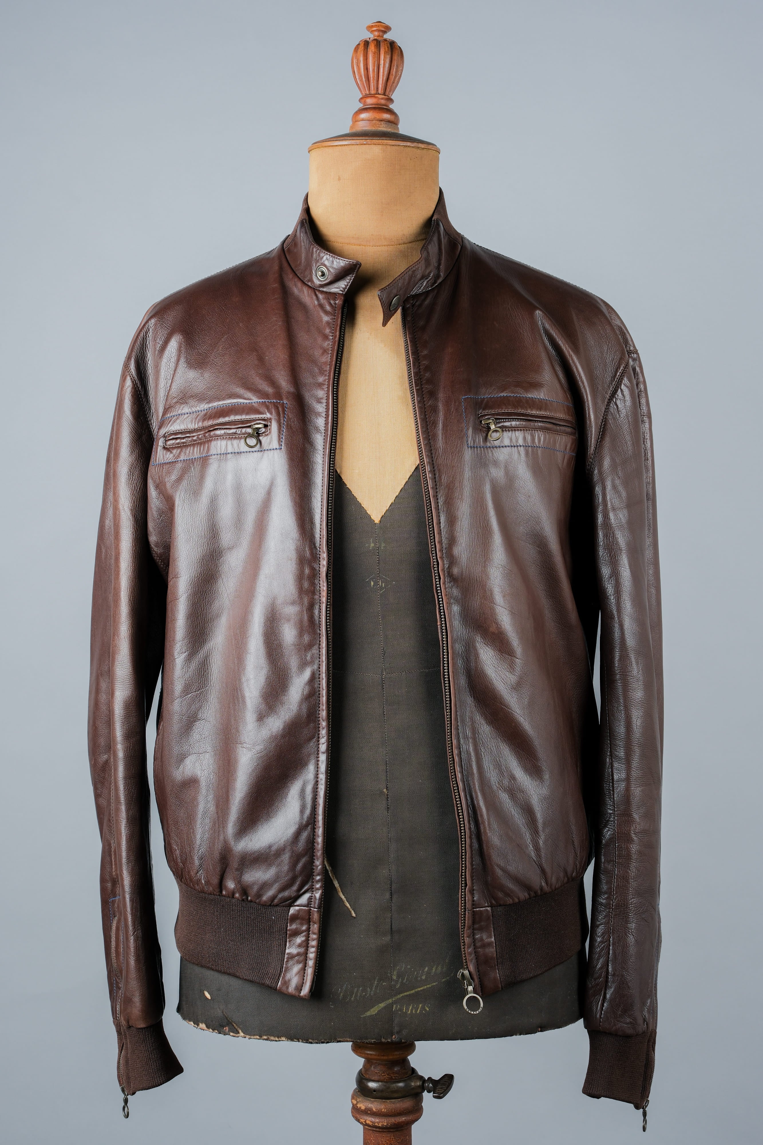 [〜90年代]舊的Seraphin拉鍊上Lambskin Leather Blouson大小。50