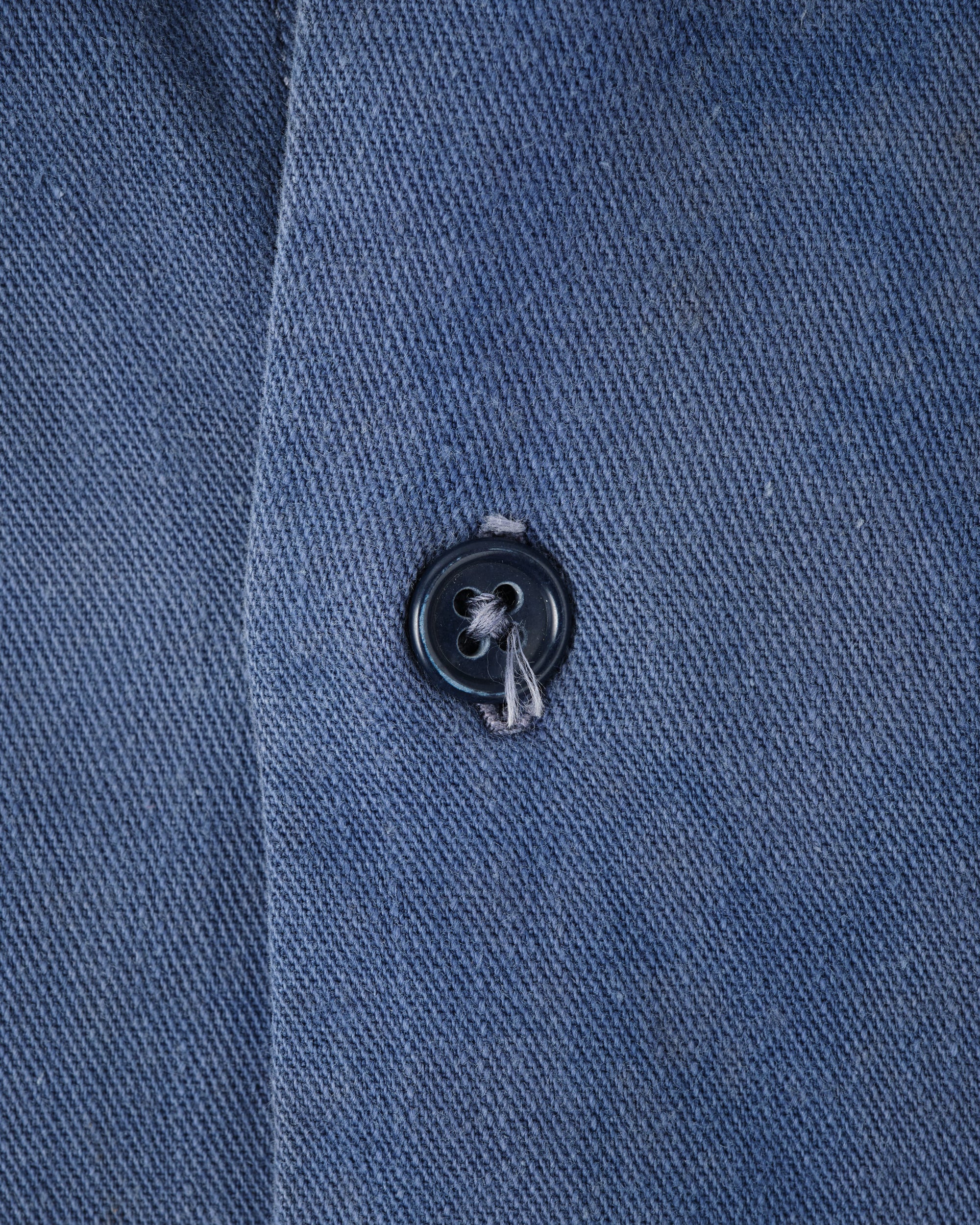 【~50’s】French Vintage Blue Cotton Twill Grandpa Shirt Size.41 "Adolphe Lafont"