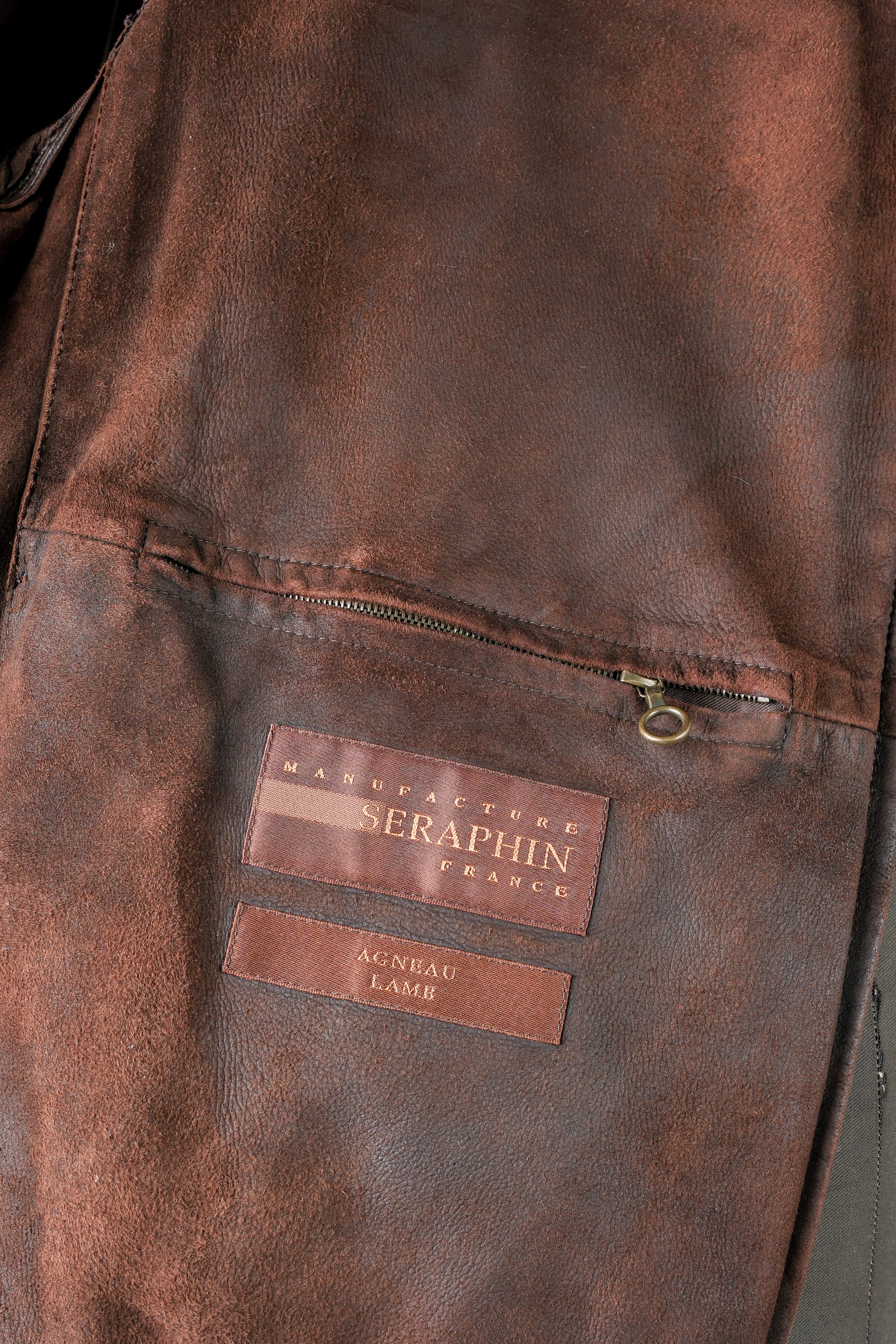 ［~90's］Old SERAPHIN Zip Up Lambskin Leather Blouson Size.50