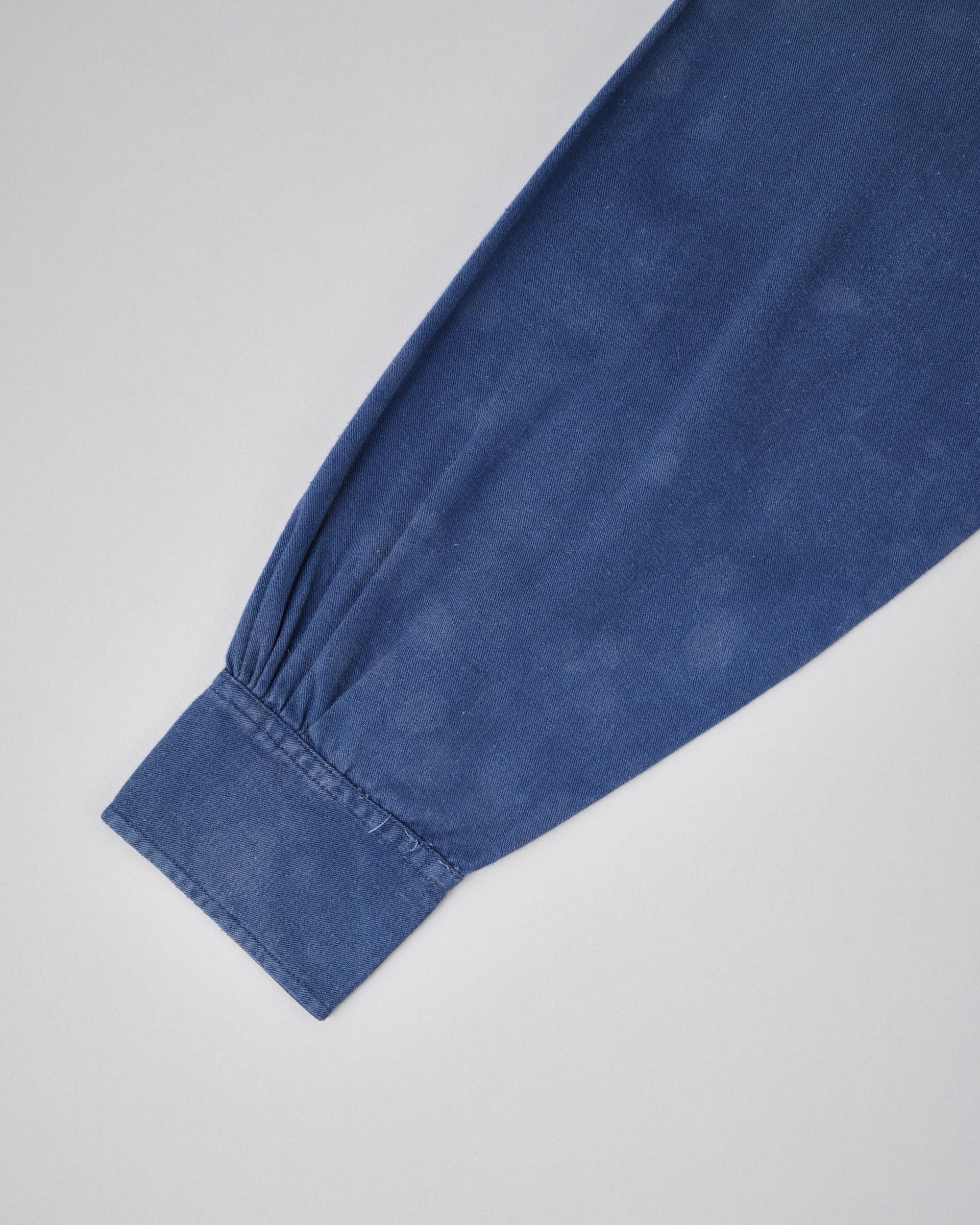 【~50’s】French Vintage Blue Cotton Twill Grandpa Shirt Size.41 "Adolphe Lafont"