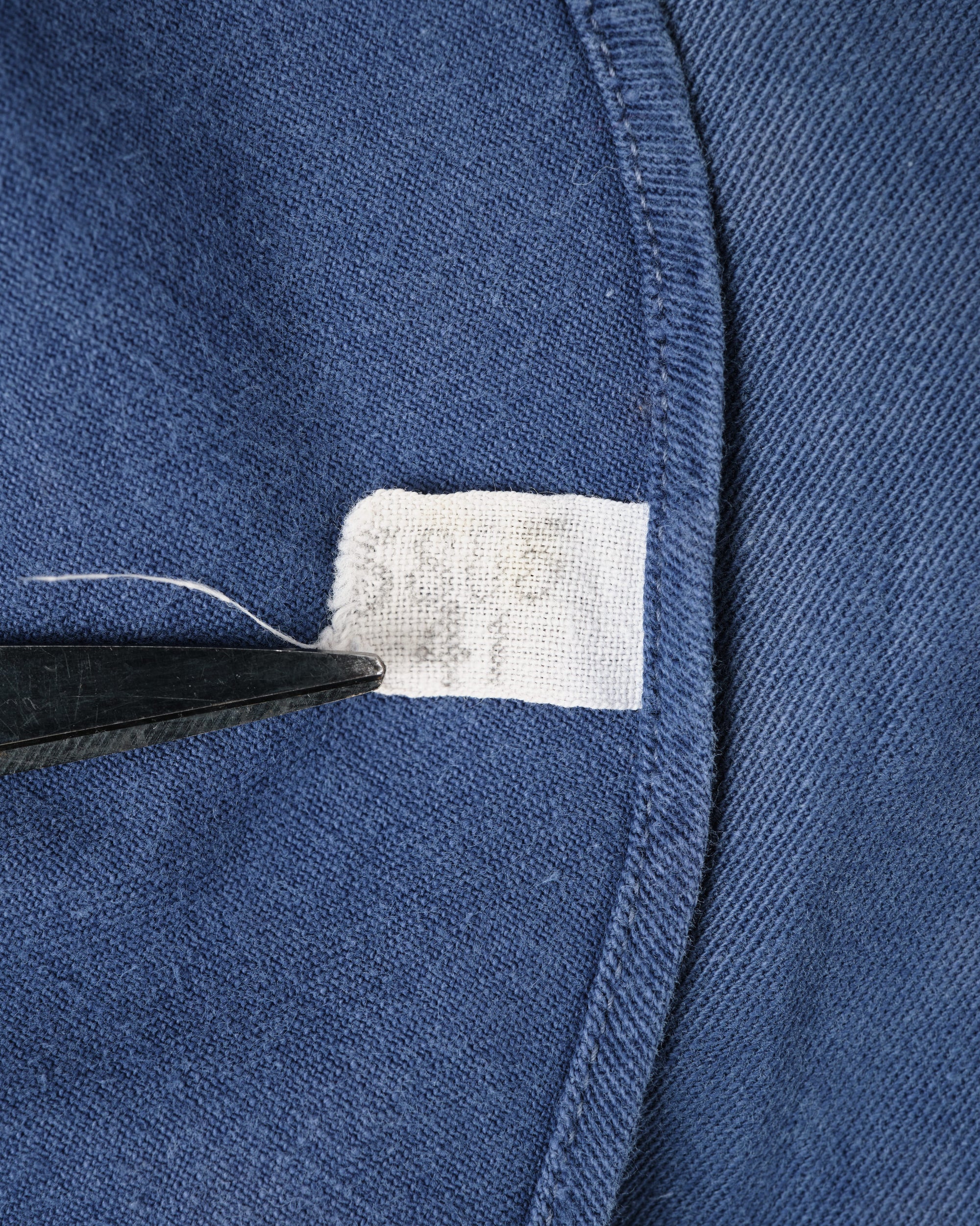 【~50’s】French Vintage Blue Cotton Twill Grandpa Shirt Size.41 "Adolphe Lafont"