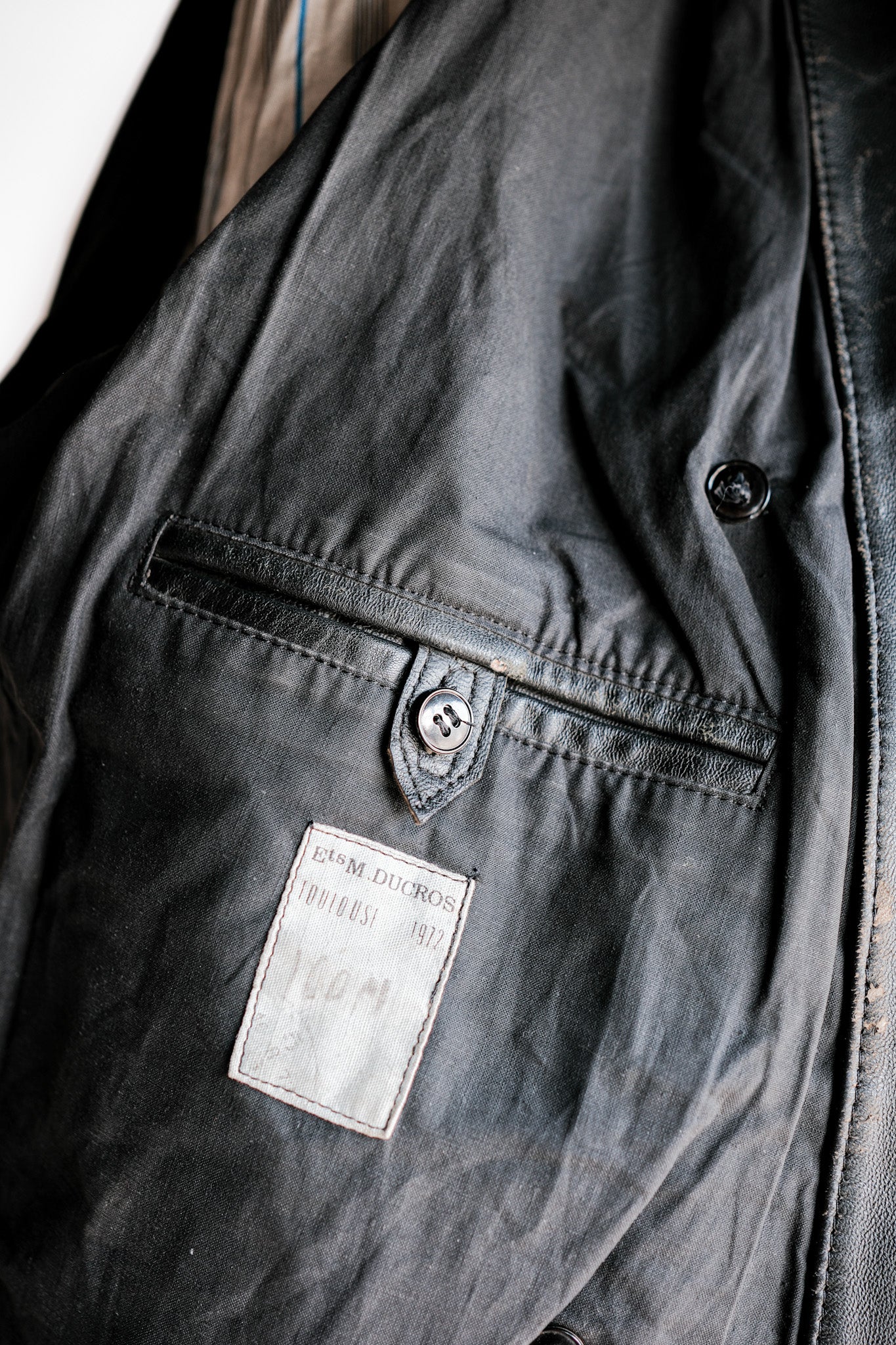 ［~70's］French Army Motorcycle Leather Jacket Size.100M