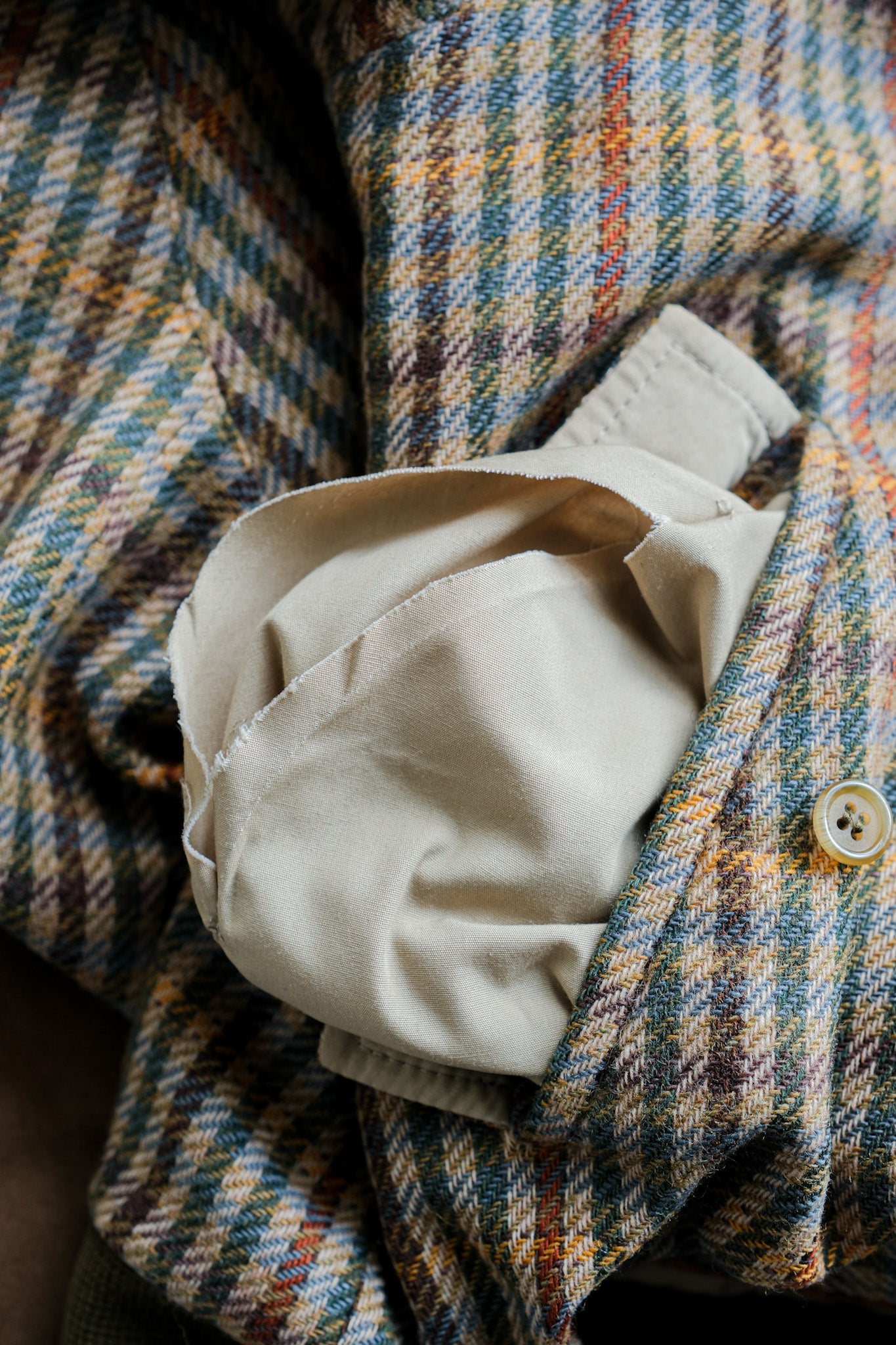 ［~60's］British Vintage Raglan Sleeve Wool Plaid Blouson