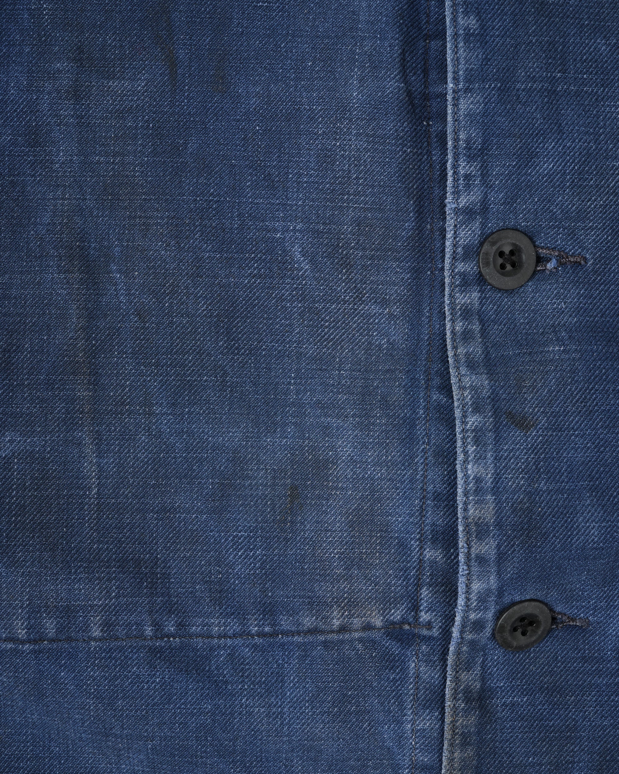 【~50's】French Vintage Blue Cotton Twill Double Breasted Work Jacket