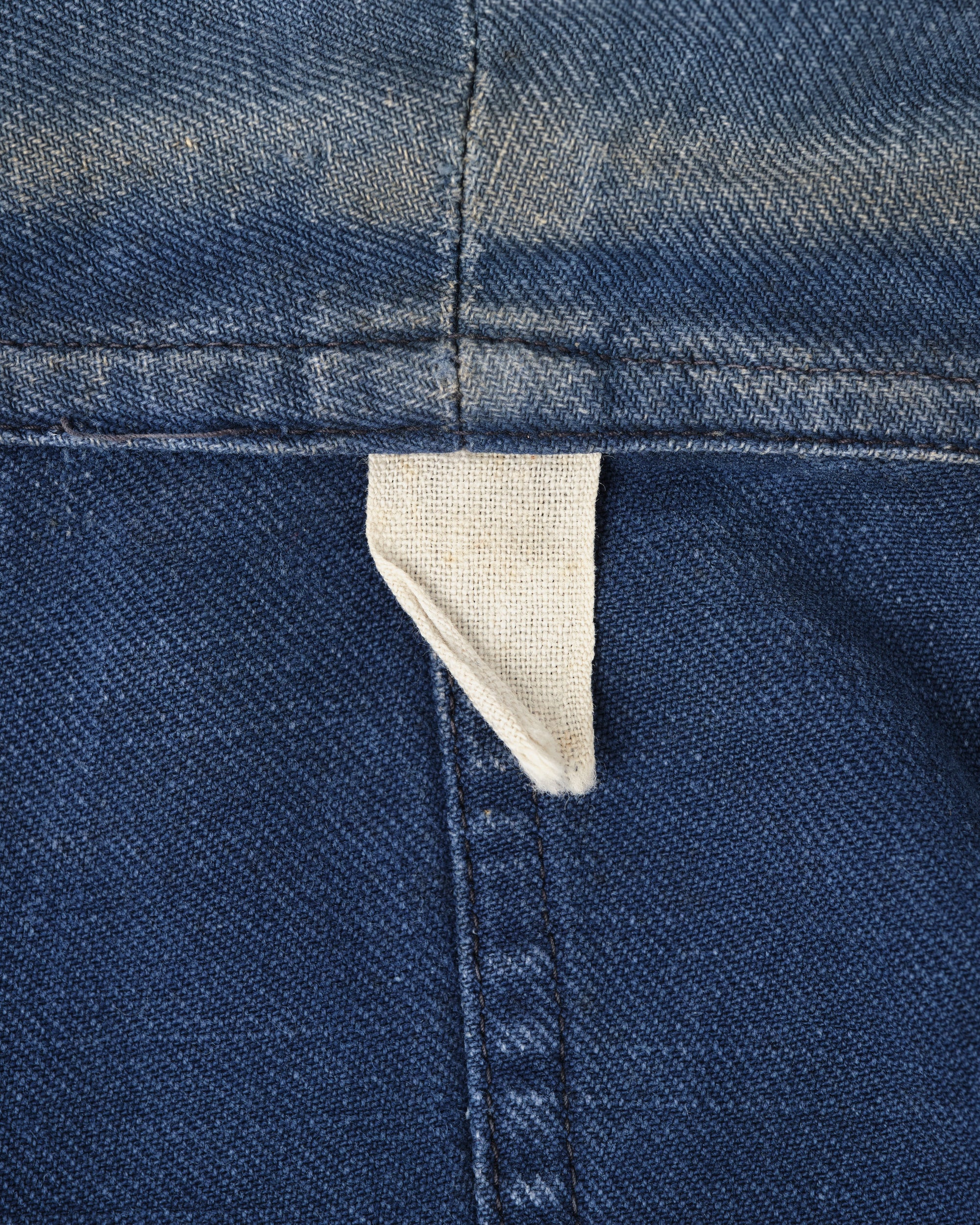 【~50's】French Vintage Blue Cotton Twill Double Breasted Work Jacket