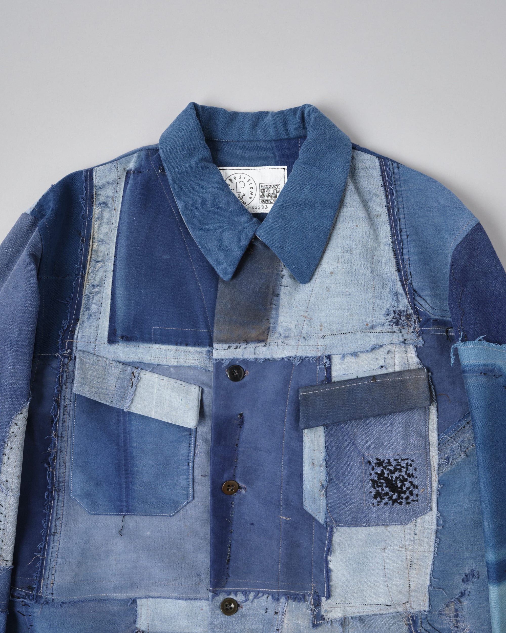 ［PROPOSITION］Various French Vintage Blue Fabrics Short Jacket