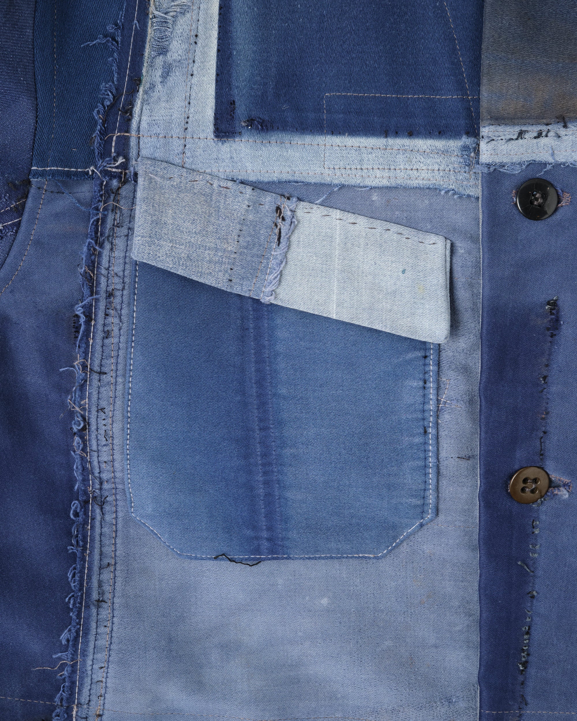 ［PROPOSITION］Various French Vintage Blue Fabrics Short Jacket