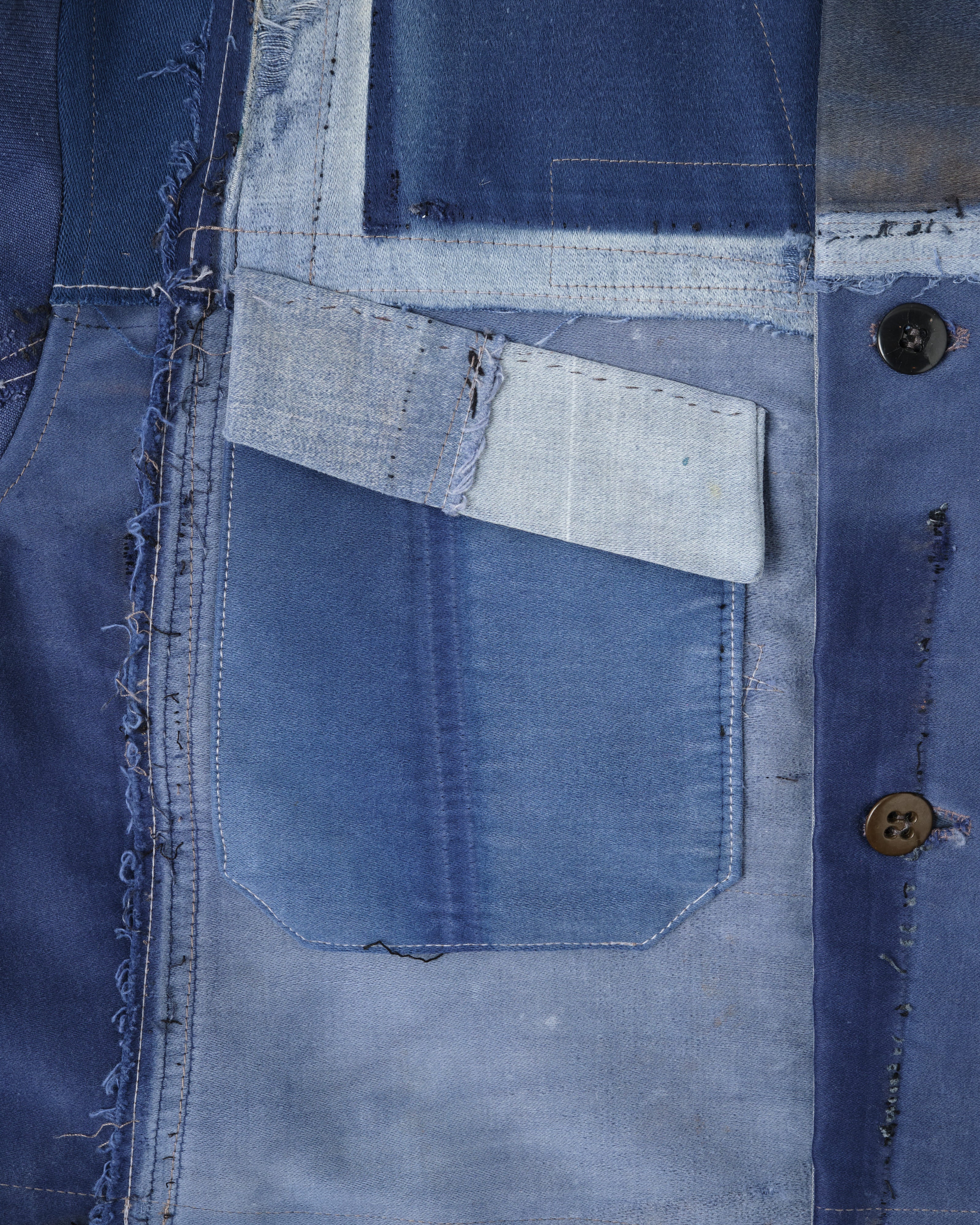 [PROPOSITION] Various French Vintage Blue Fabrics Short Jacket