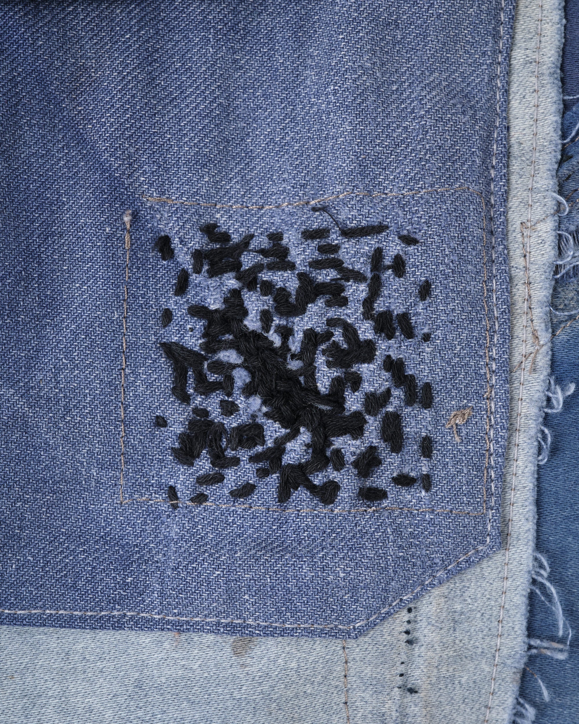 ［PROPOSITION］Various French Vintage Blue Fabrics Short Jacket