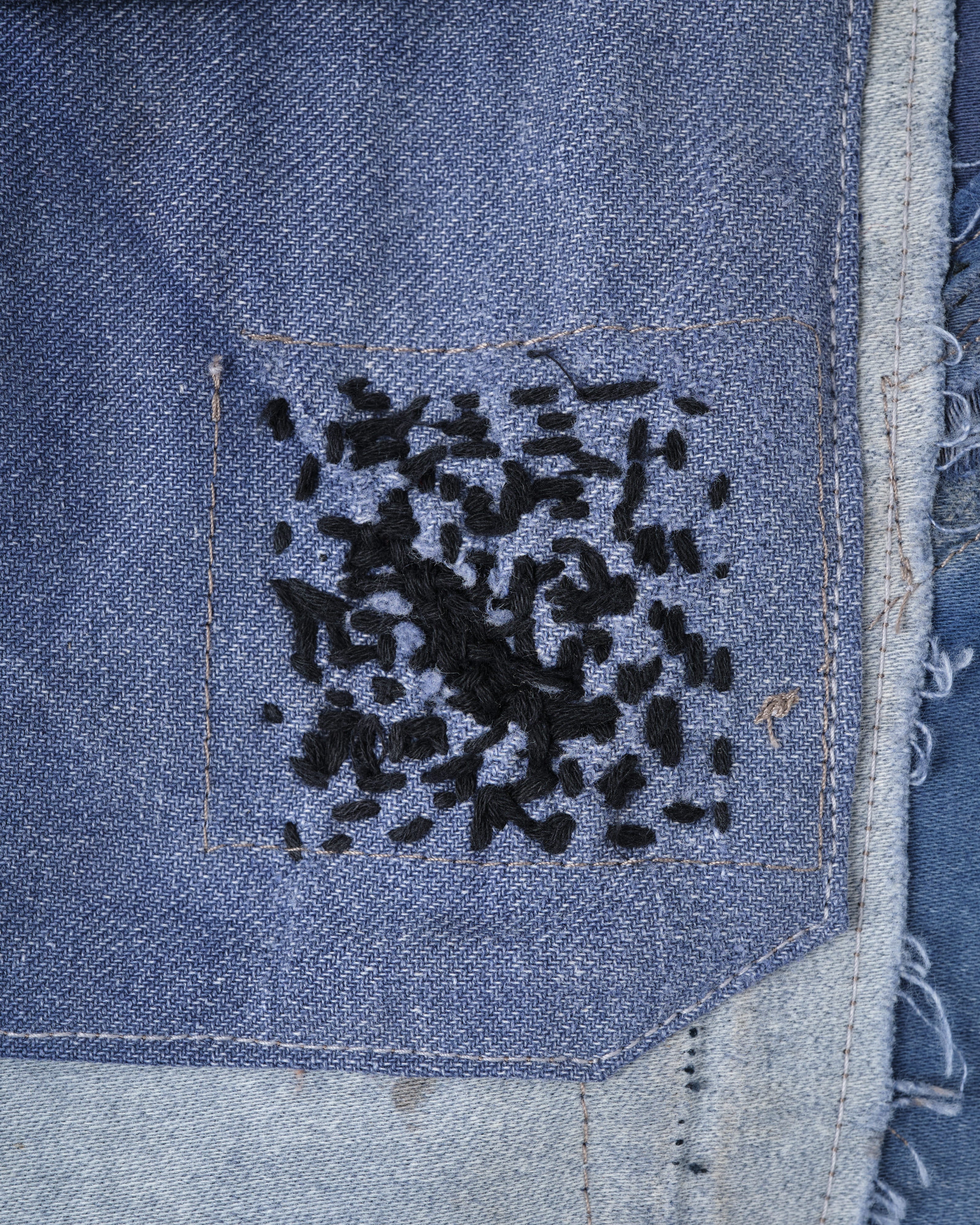 [PROPOSITION] Various French Vintage Blue Fabrics Short Jacket