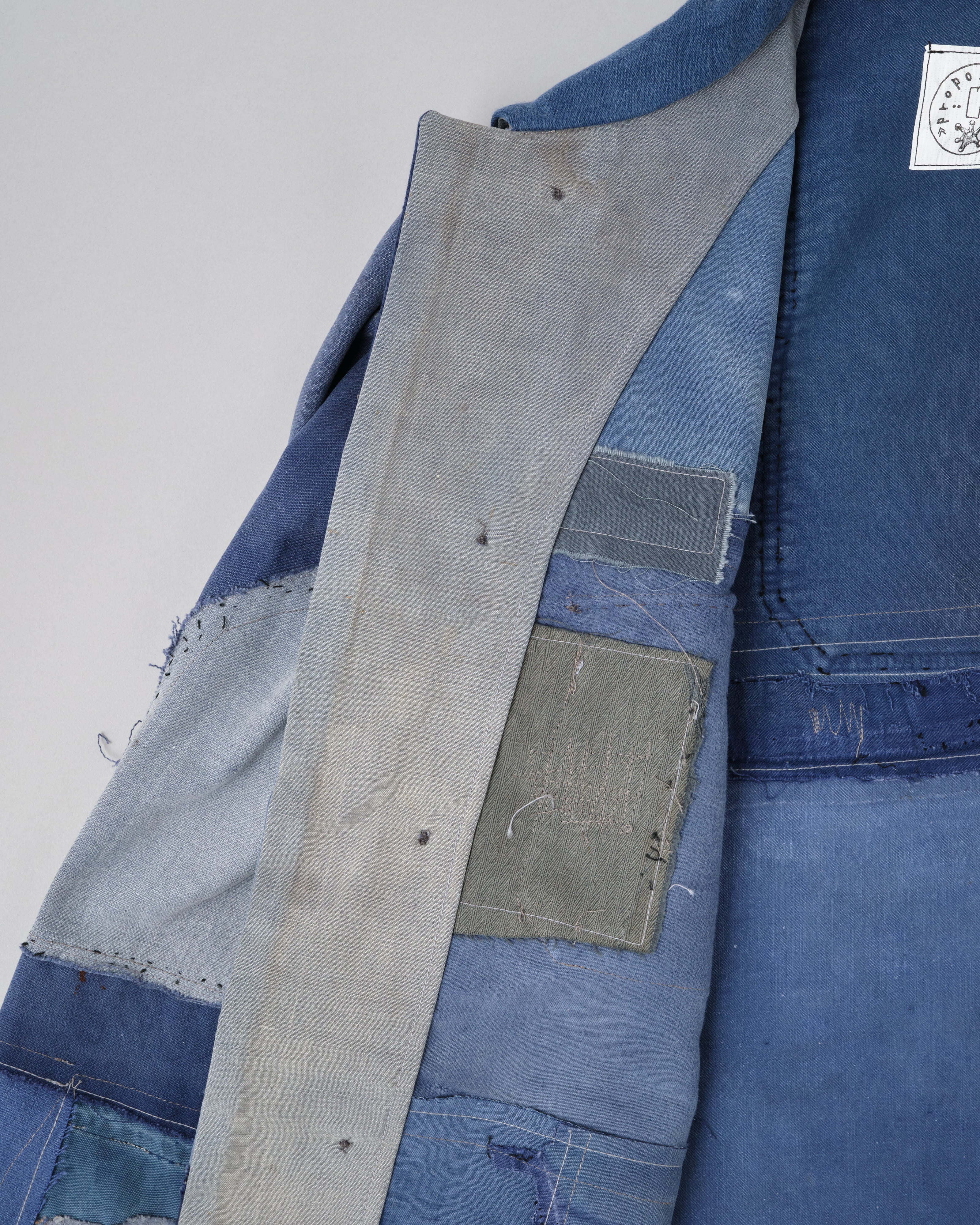 [PROPOSITION] Various French Vintage Blue Fabrics Short Jacket