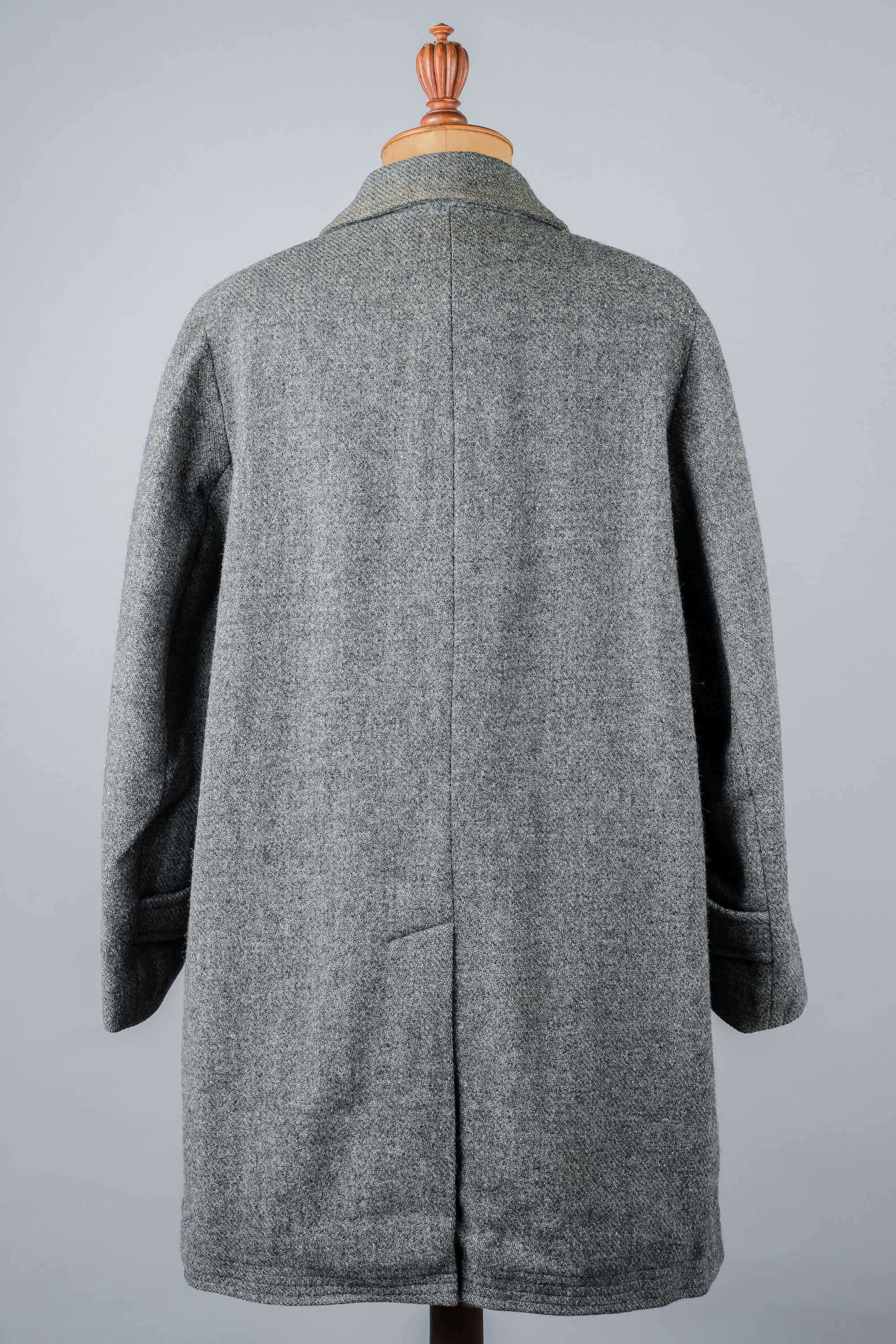 【~80's】Vintage Burberrys Saddle Shoulder Wool Balmacaan Coat Size.50RL "HARRIS TWEED" "Modified"