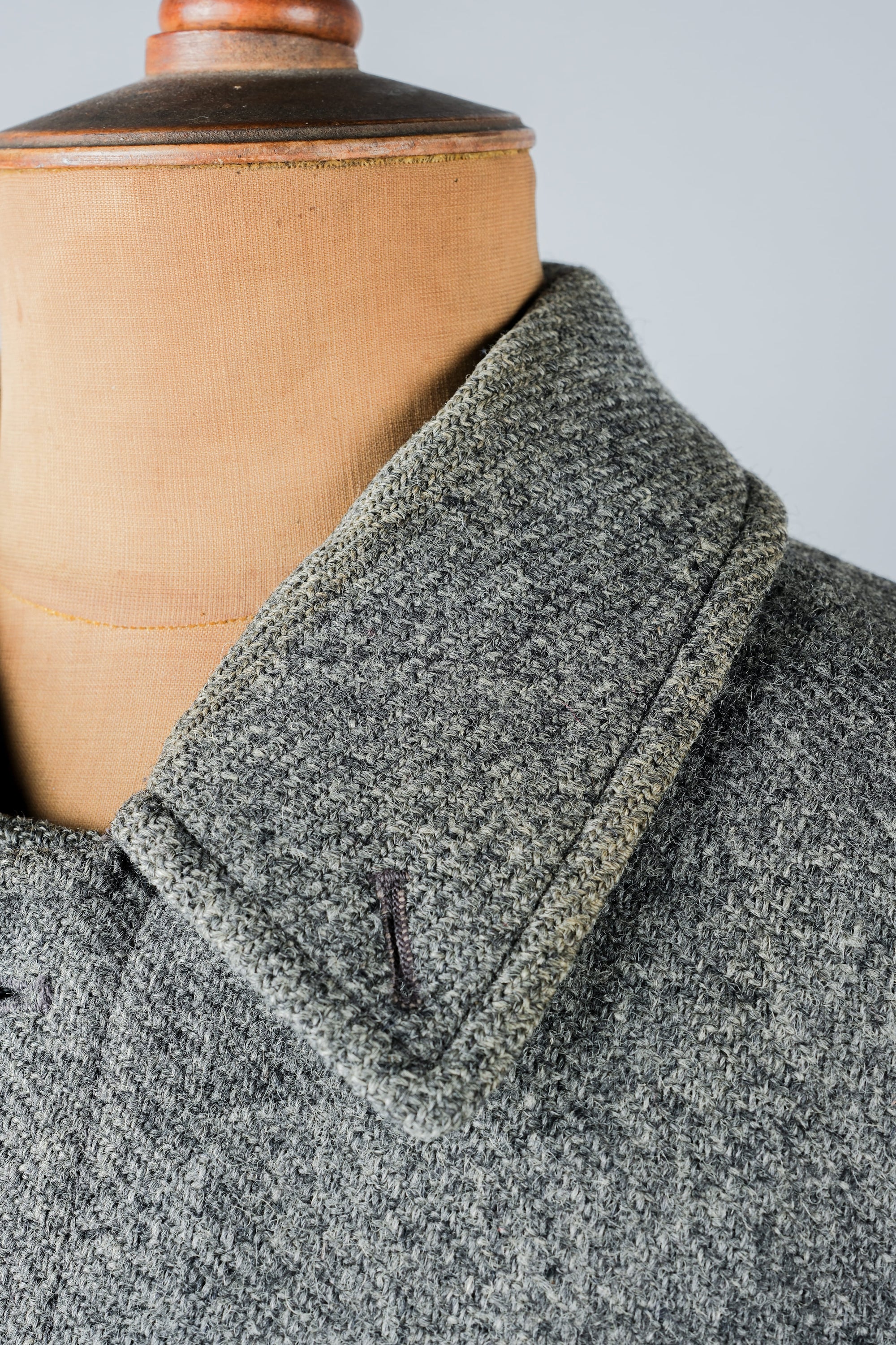 【~80's】Vintage Burberrys Saddle Shoulder Wool Balmacaan Coat Size.50RL "HARRIS TWEED" "Modified"