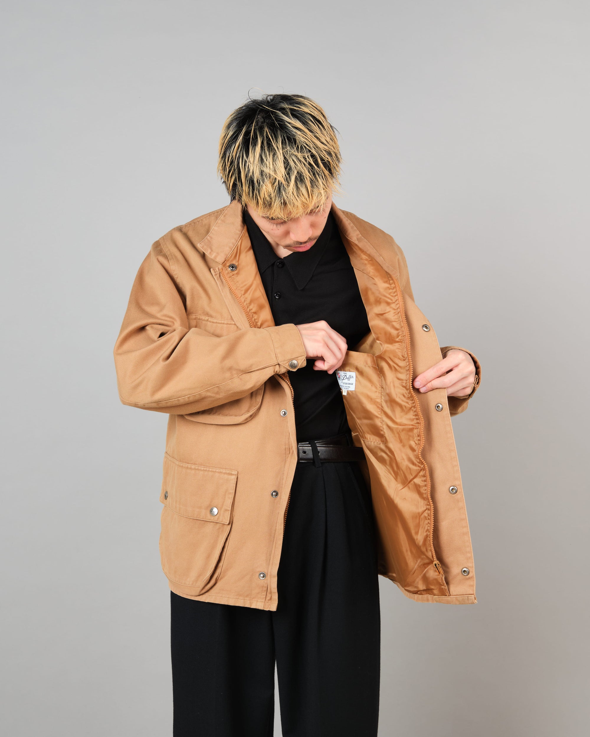 ［~80’s］Vintage The Duffer of ST.George Cotton Motorcycle Jacket Size.M