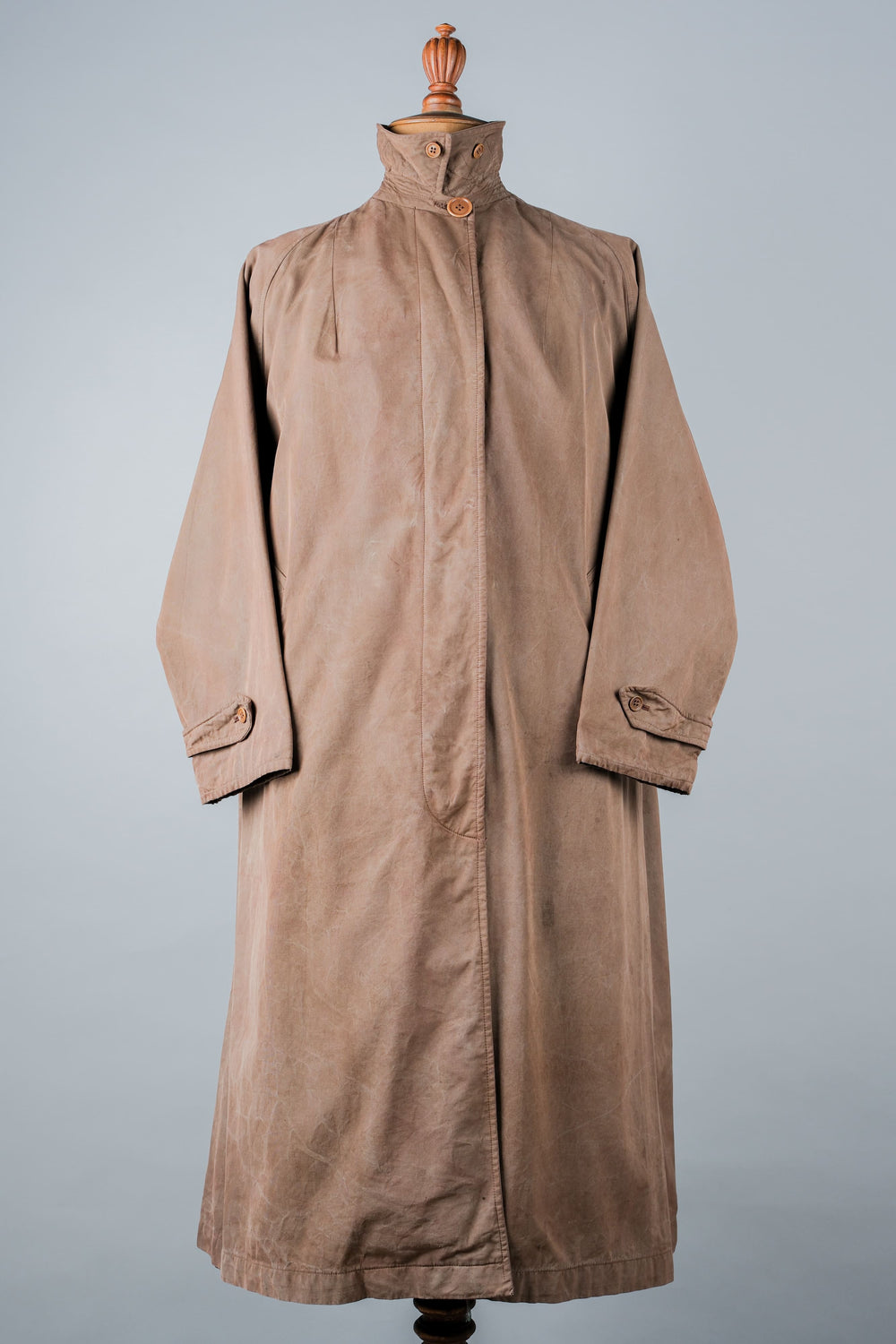 ［~40's］Vintage Burberrys Paris Single Raglan Balmacaan Coat C100 for Ladies "Overdyed" "Made in France"